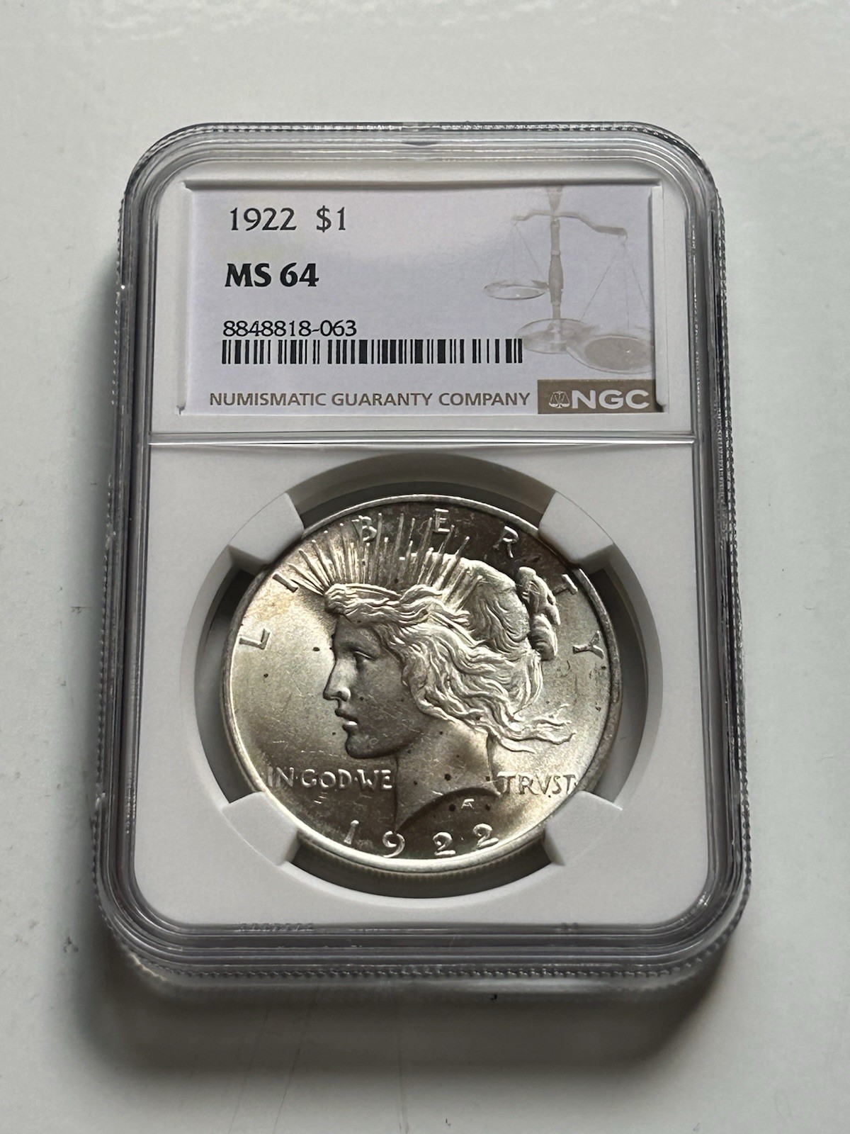 1922 Peace Dollar NGC MS64
