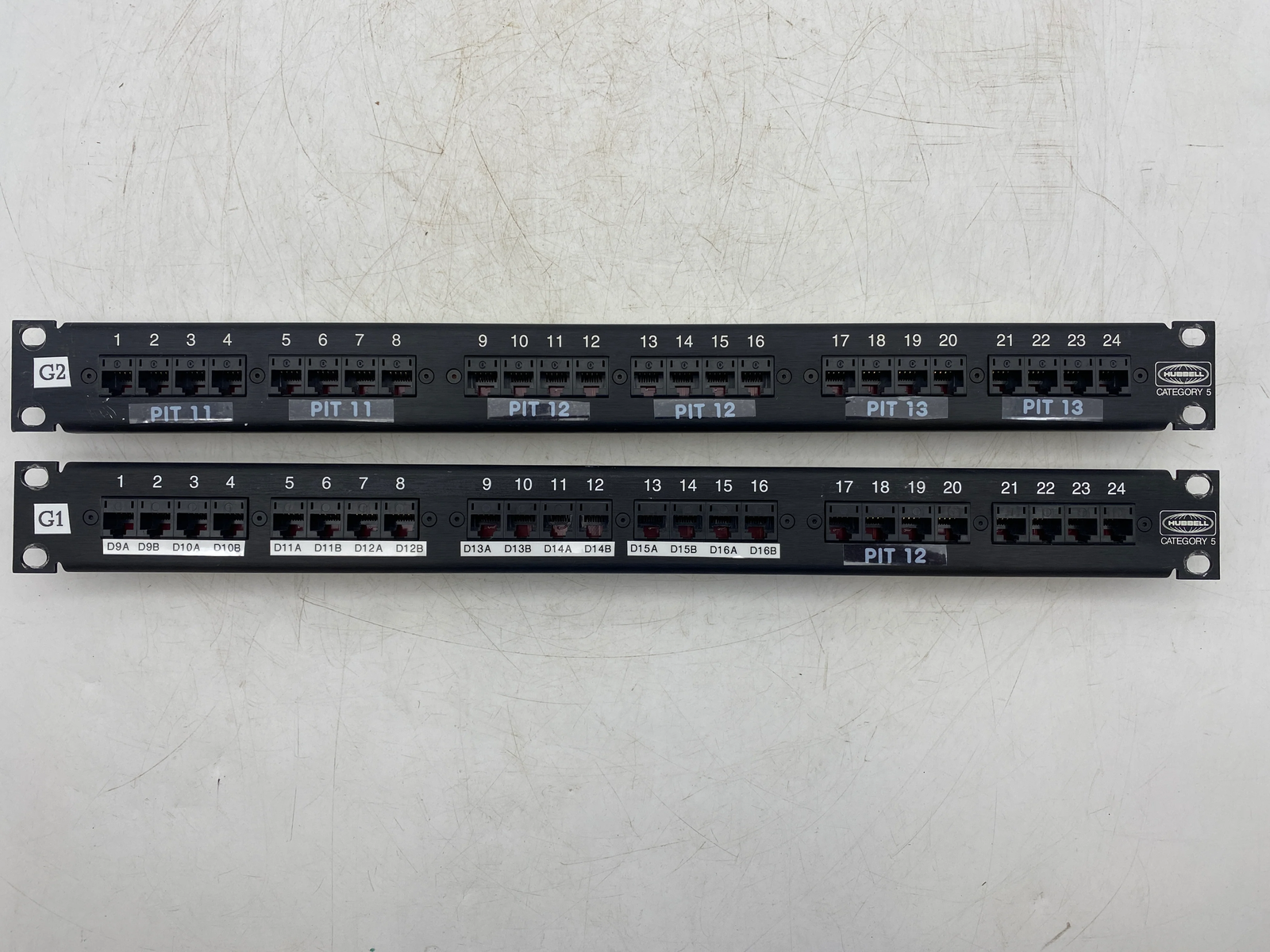 Hubbell MCC5803110A19E T568B 24-Port Patch Panel, Cat. 5 *Lot of (2)* (Used)