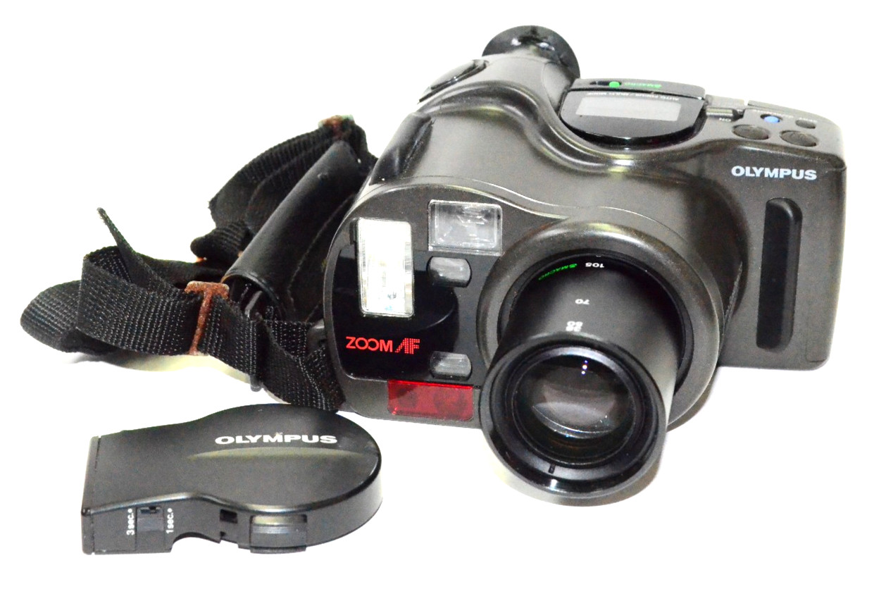Olympus Infinity SuperZoom 330 38-105mm Lens 35mm Camera w/case Tested Working