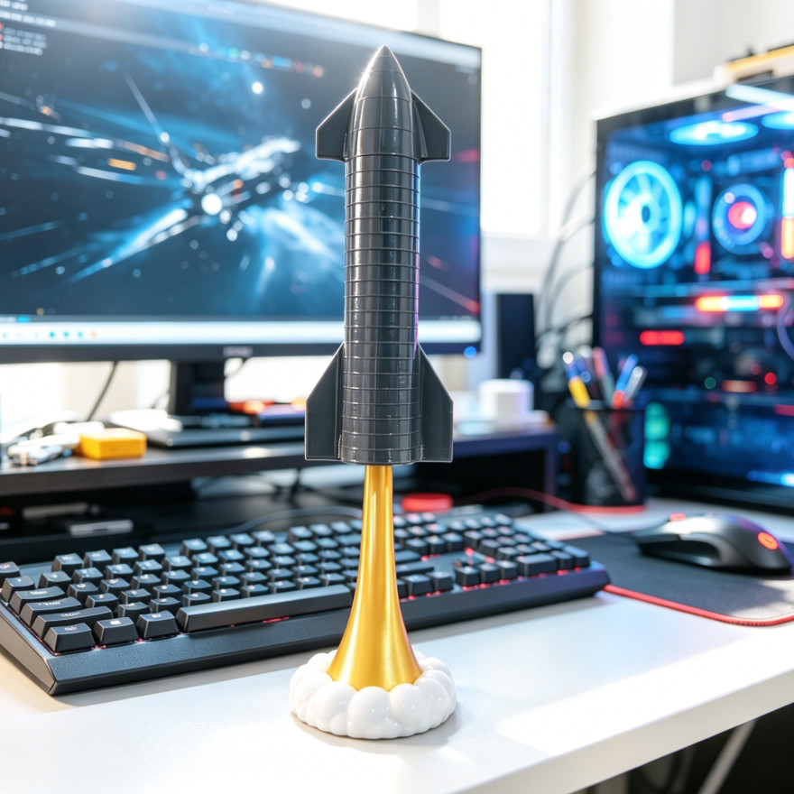 1/400 NASA Starship SN8 3D Model Set Candle Lamp