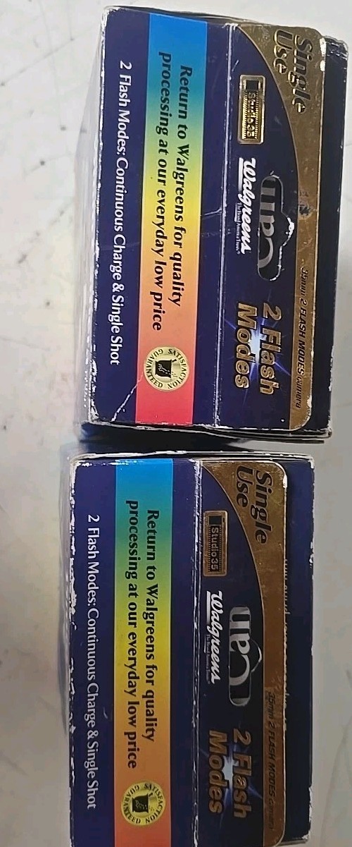 Lot 2 Walgreens Studio 35 Single-Use 35mm Camera w/ Flash 81 Exposures 3 Pack
