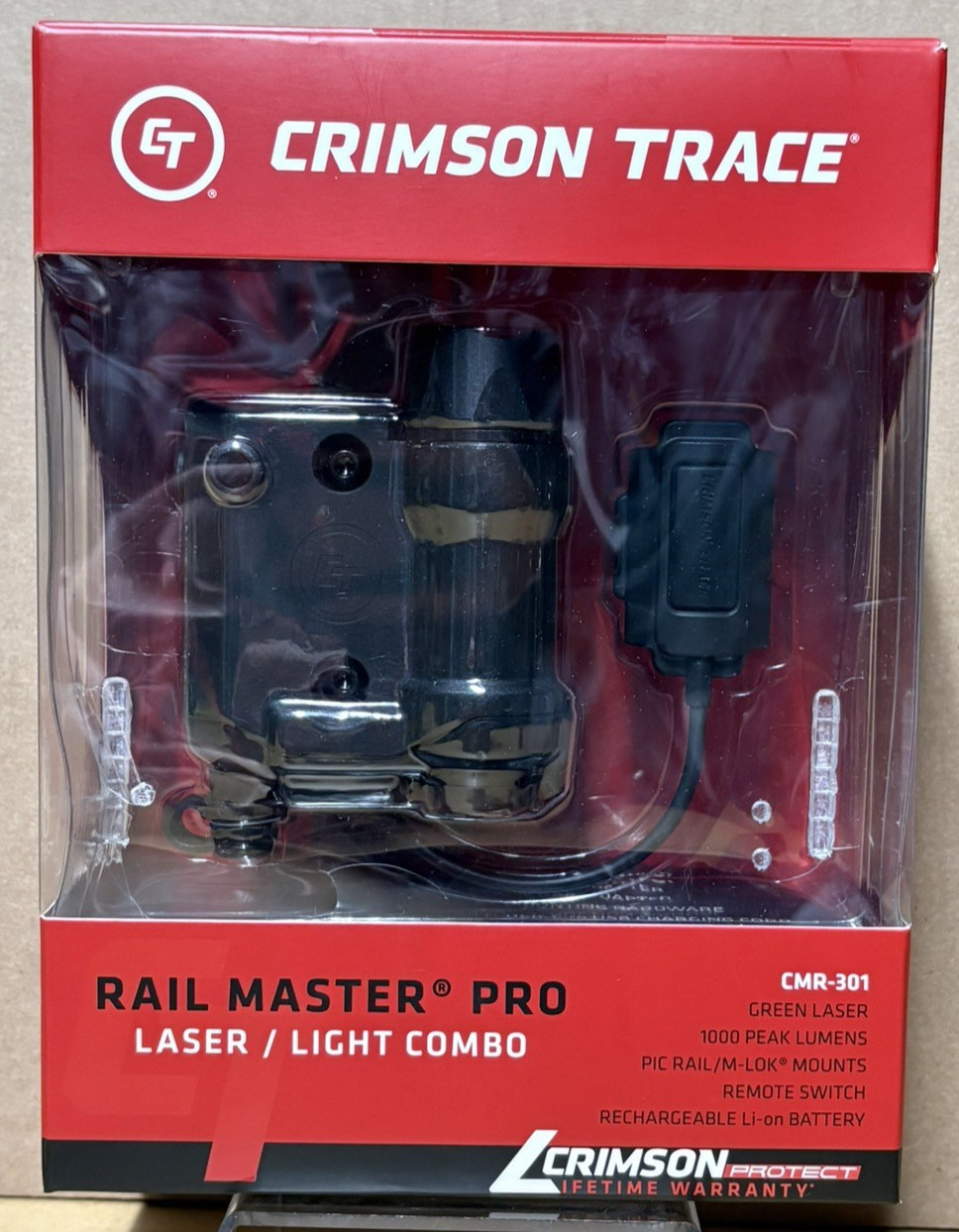 Crimson Trace CMR-301 Rail Master Pro Laser and Light Combo Green Laser - Black