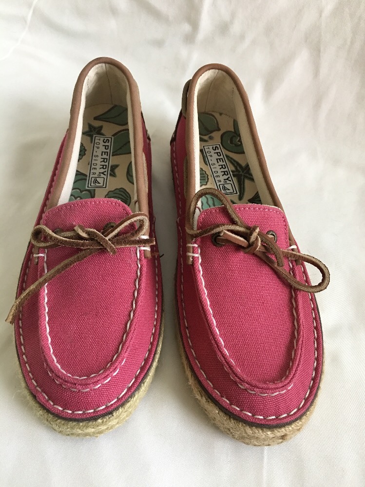 Women's Sperry Top-Sider 9835190 Pink Canvas Boat Shoes Size 6