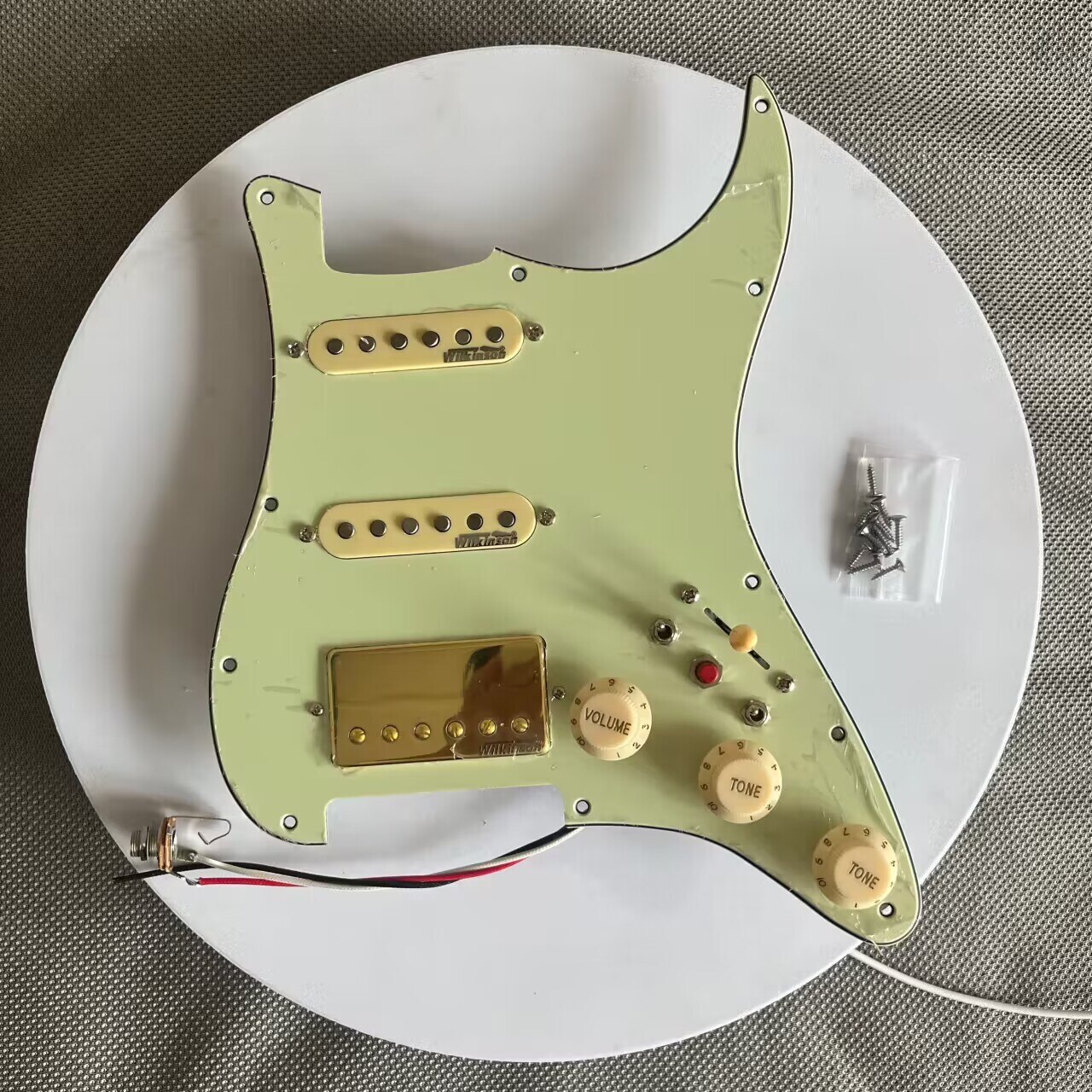 SSH Prewired Pickguard Set Loaded Yellow Wilkinson Alnico V Pickups Coil Split