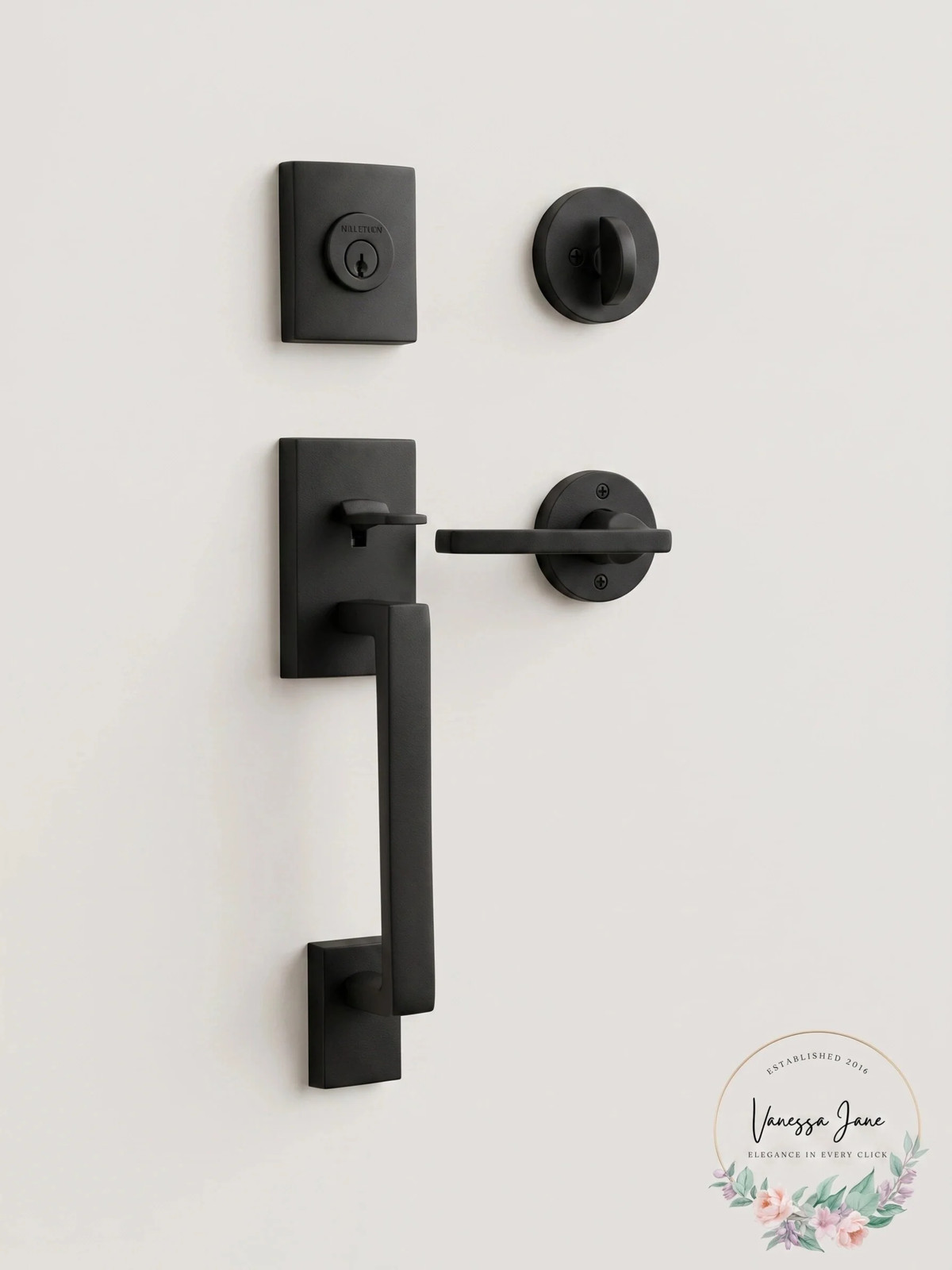 Baldwin SC.LAJXSQU.R.CRR La Jolla Keyed Entry Handleset