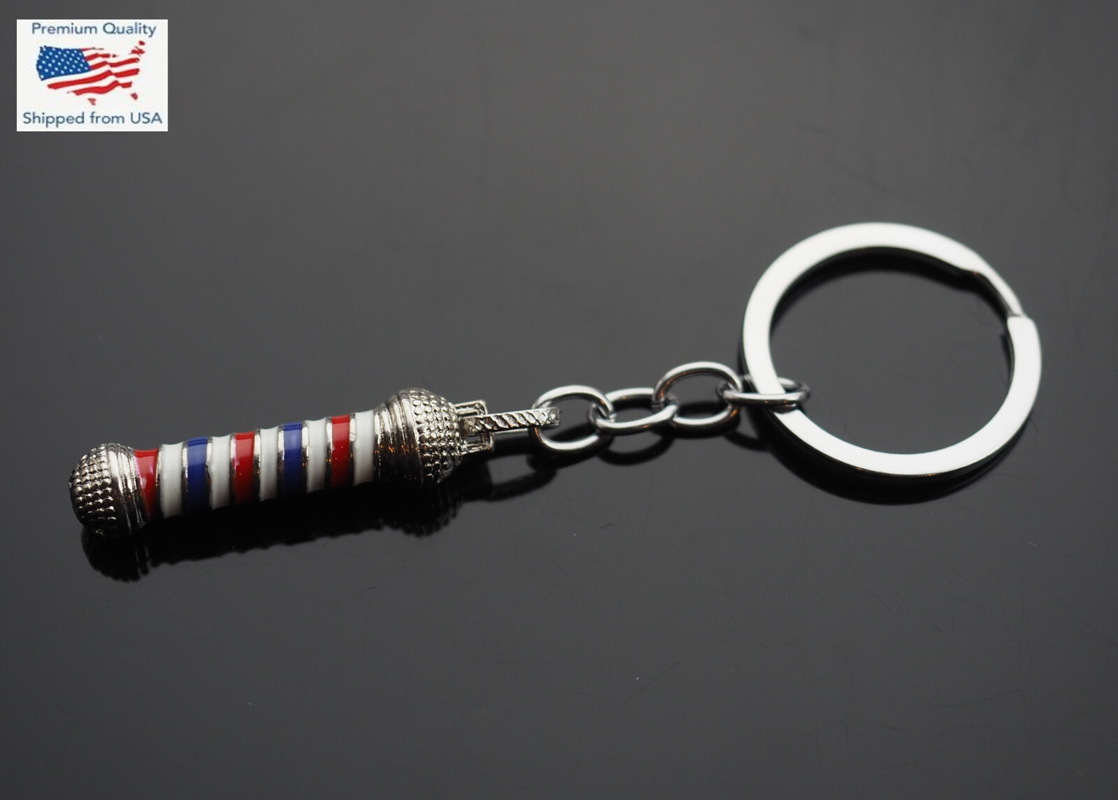 Barber Pole Charm Keychain - Hairdressers Hair Stylist Keyring Women Men Gift