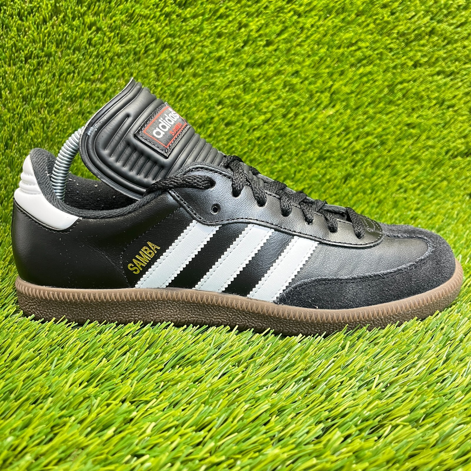 Adidas Samba Classic Mens Size 7.5 Black White Leather Running Walking Shoes