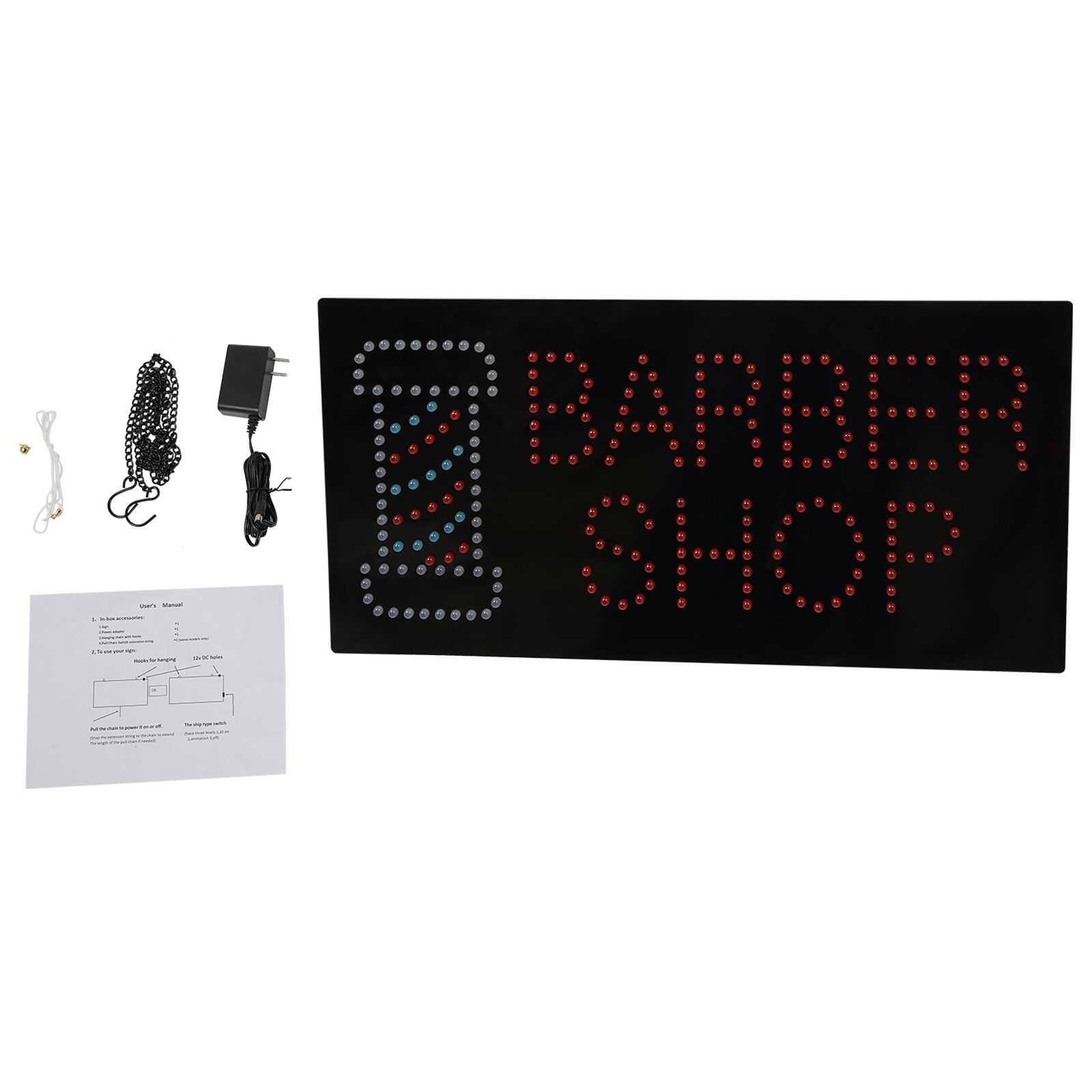 Barber Shop Sign LED Light Sign Business Sign 60*30cm/23.61*11.81in！