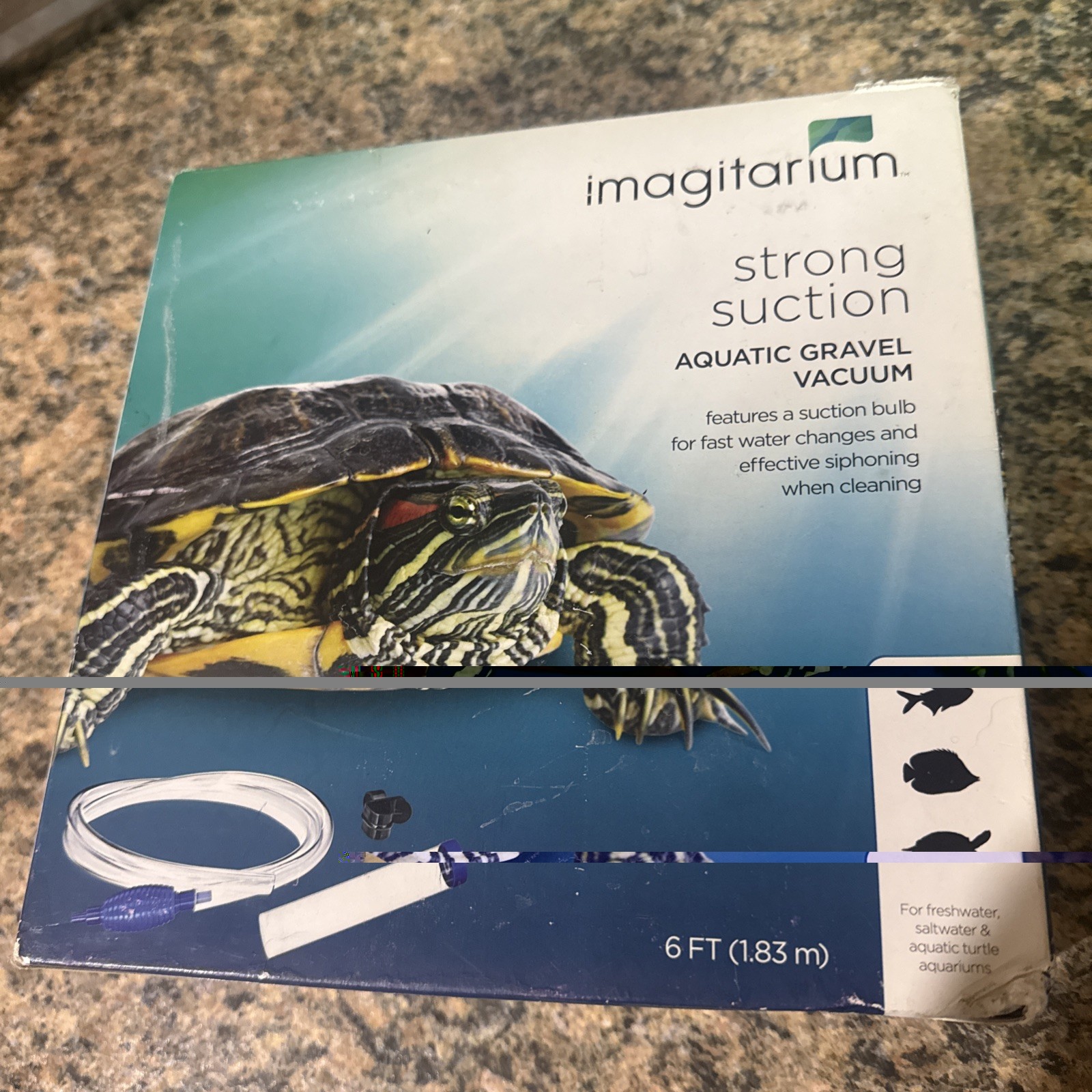 Imagitarium Strong Suction Turtle Aquatic Gravel Vacuum, New!