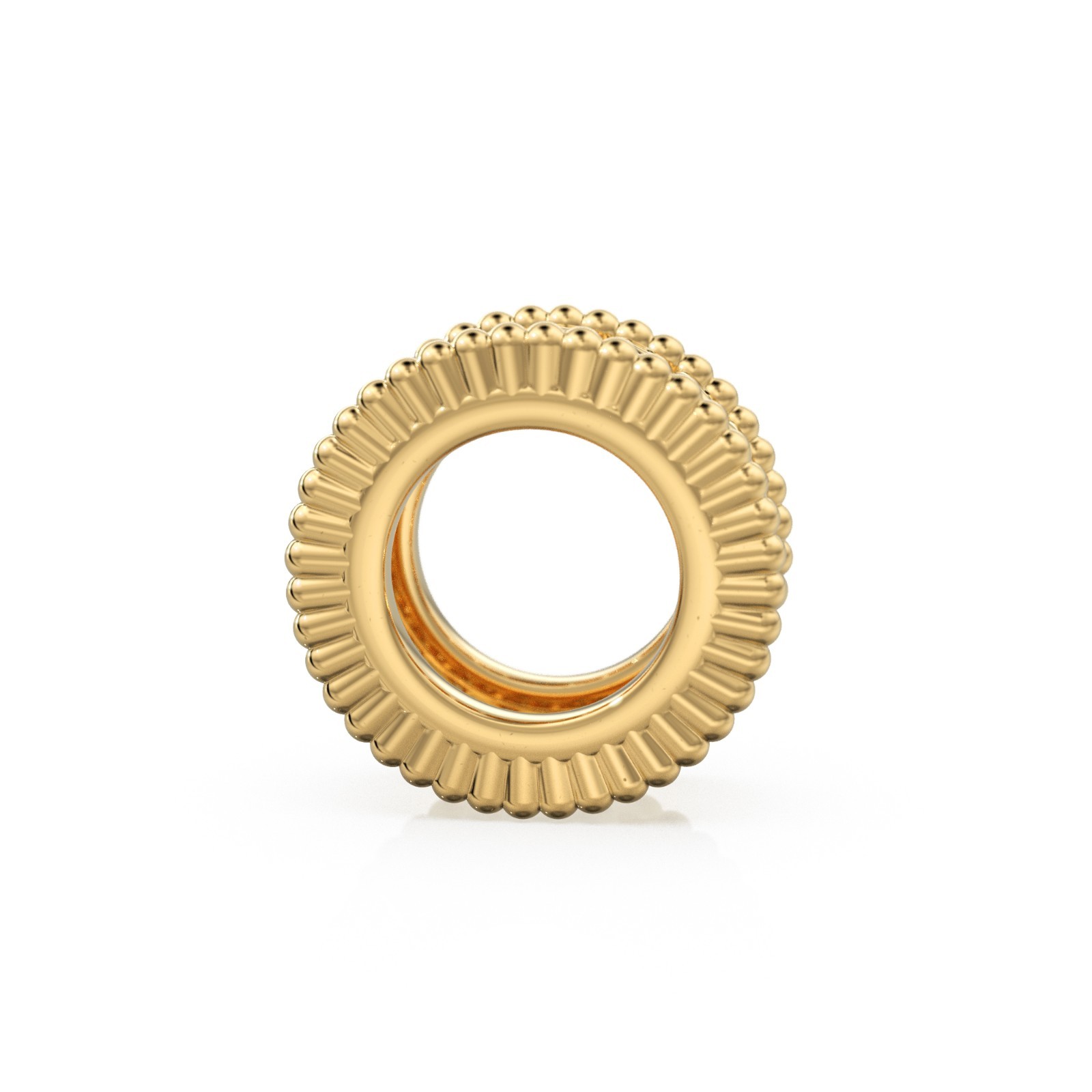 Leaf Branch 18k Solid Yellow Gold 7mm Fancy Spacer Finding Hefty Bead 5mm Large