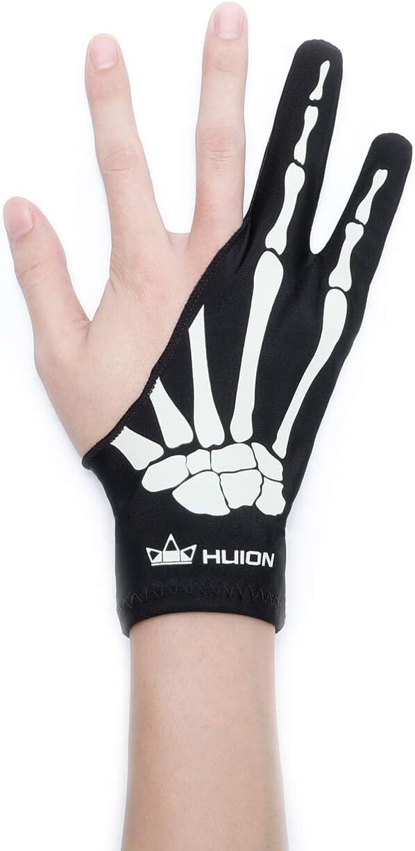 HUION Skeleton Artist Glove for Graphic Drawing Tablet Monitor Halloween Gifts