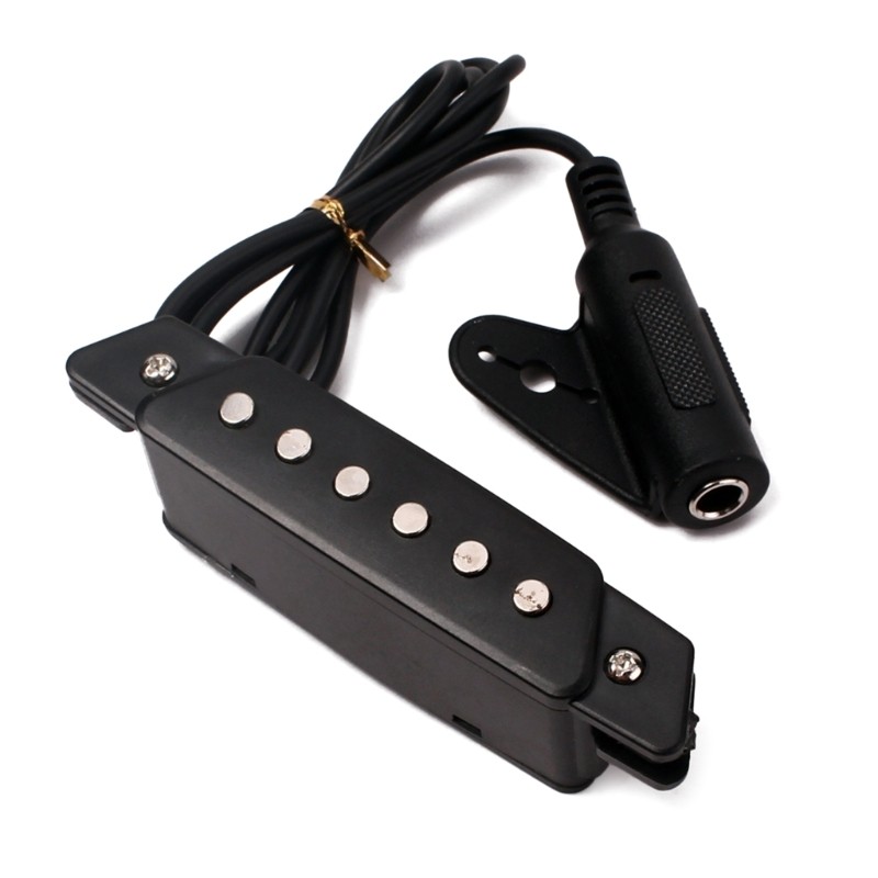 1Pc 6-String Acoustic Guitar Soundhole Pickup EQ Preamp Pickup with Active Power