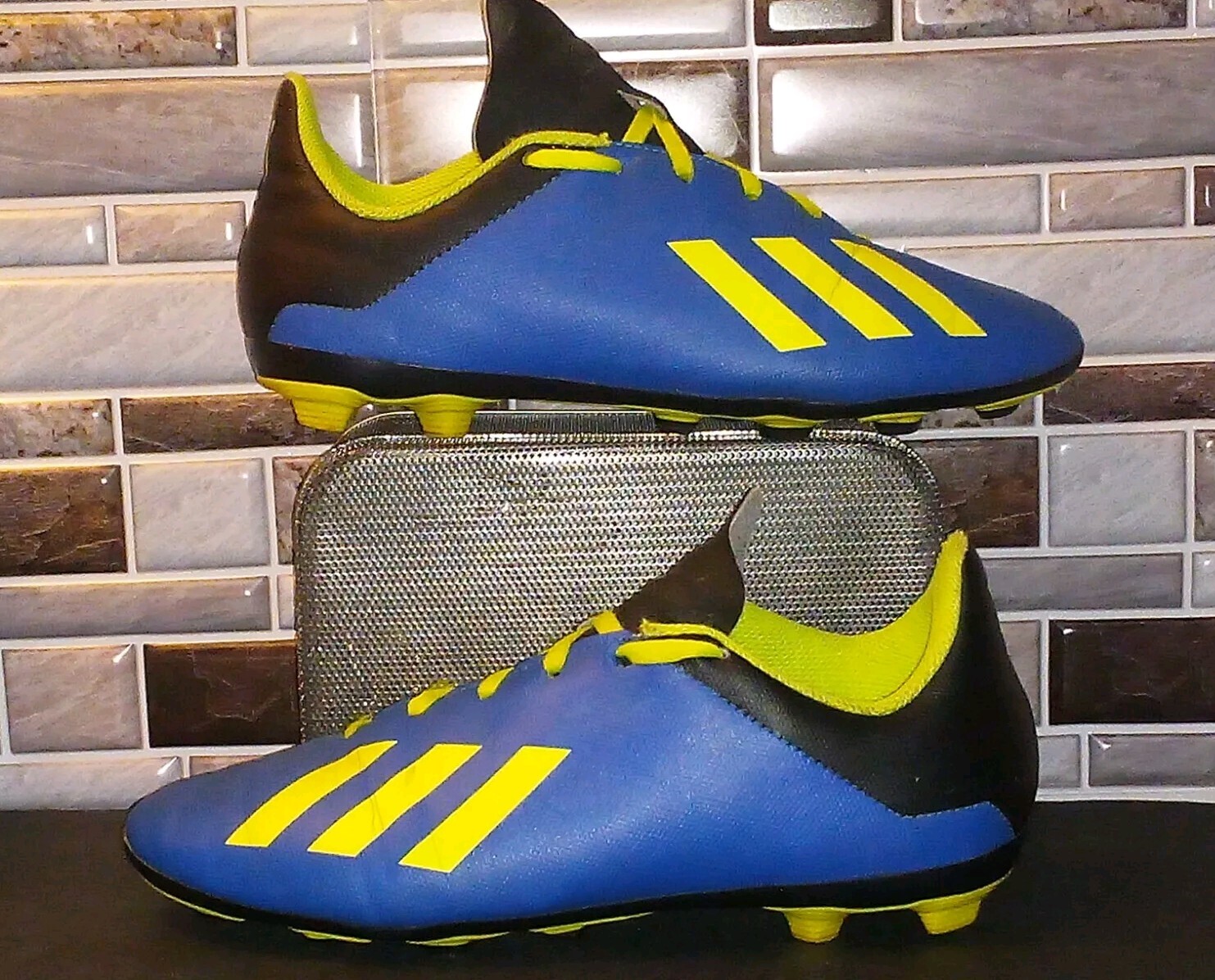 Adidas X 19.4 FxG Soccer Cleats Men's Size 5.5 Blue Solar Yellow Low #DB2419