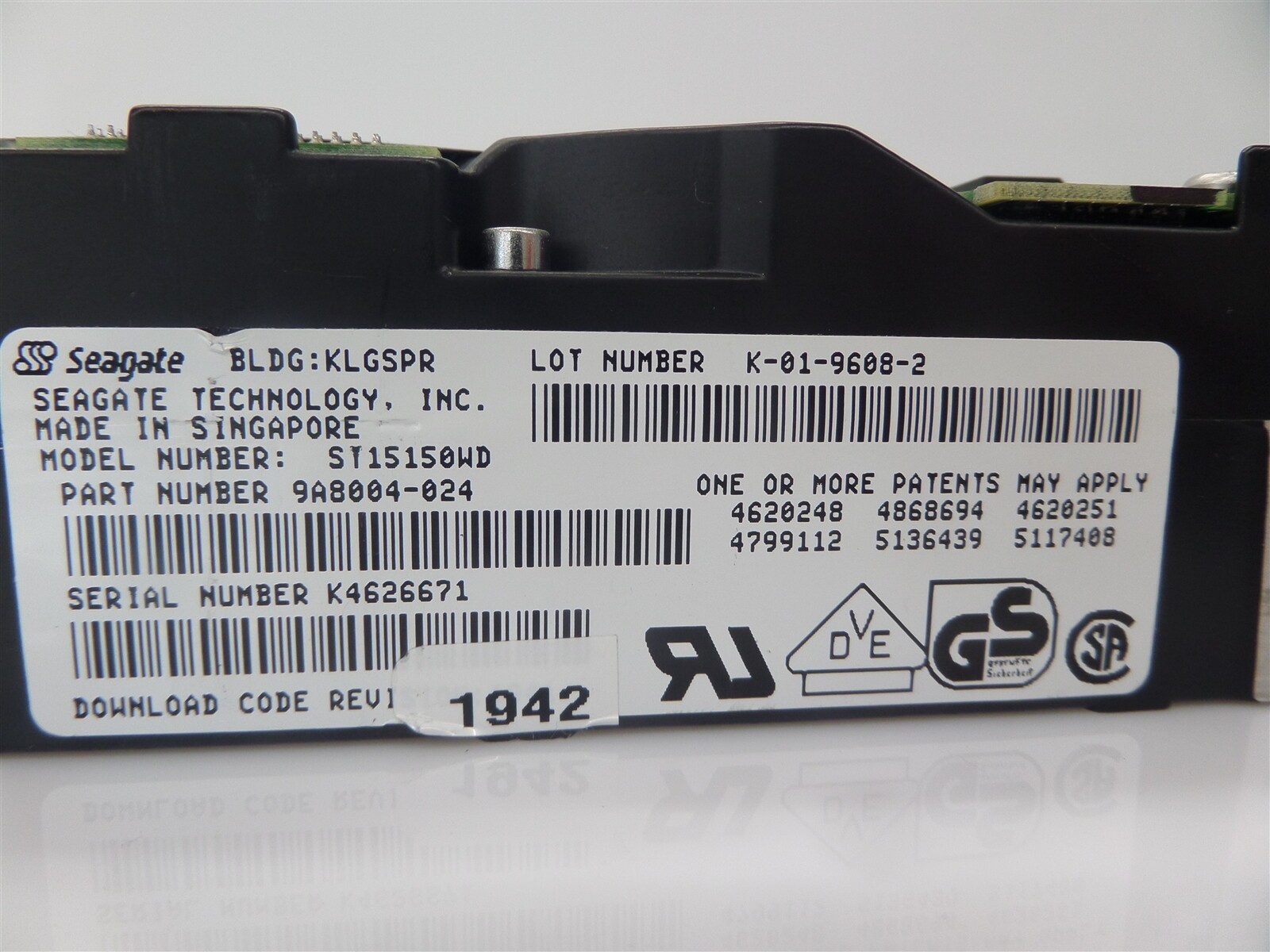 Vintage Seagate ST15150WD 3.5" SCSI Hard Drive 9AB004-024