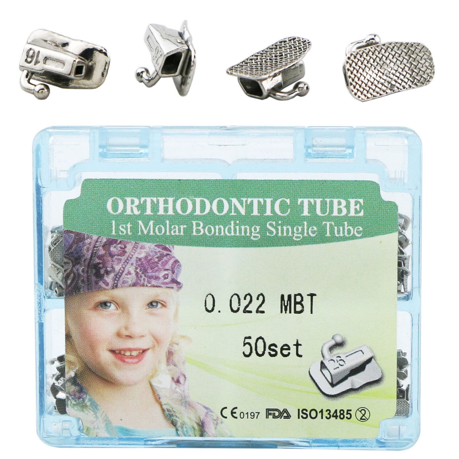 50 Sets Dental Orthodontic Buccal Tube 1st Molar Tube MBT 0.022 Mesh Base Non-co