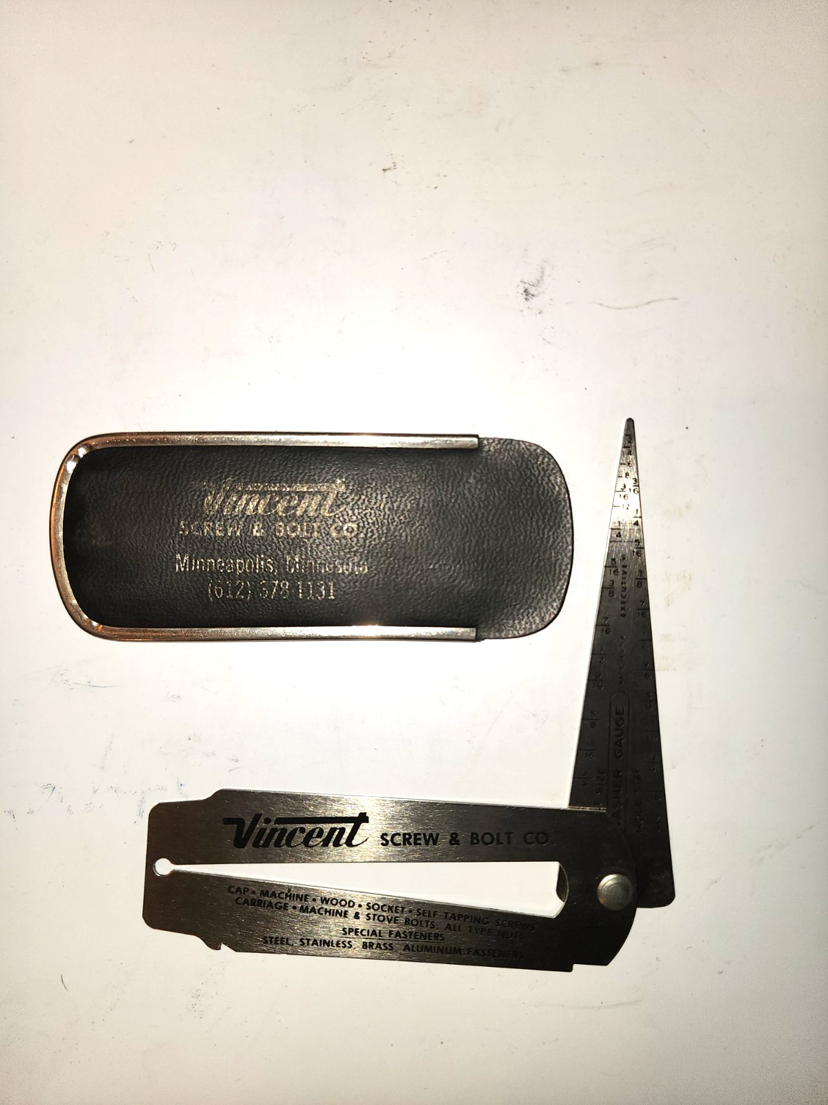 Rare Pocket Tool, Vincent Screw & Bolt Co Vtg Executive Nut/ Screw Gauge