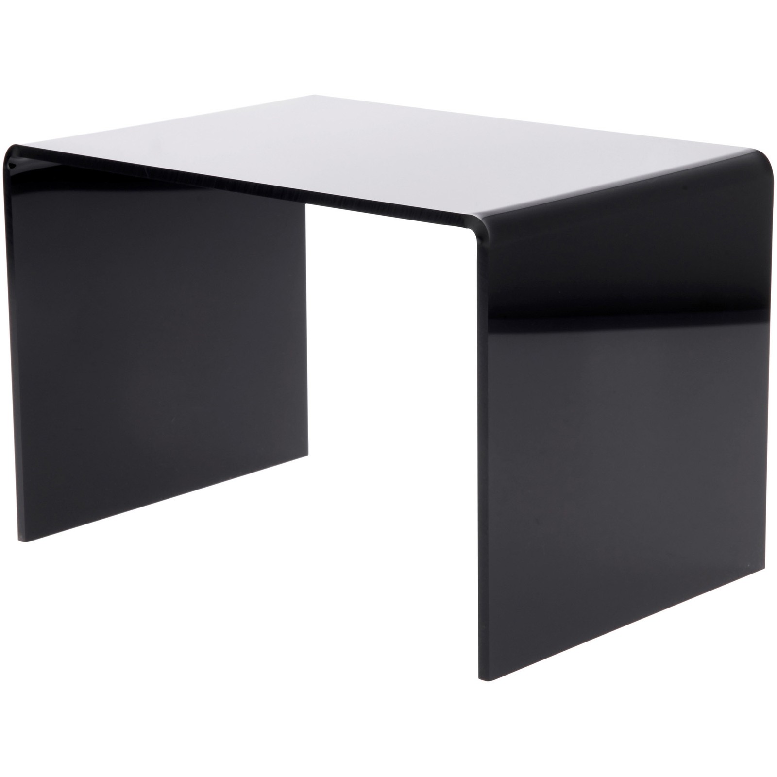 Plymor Black Acrylic Small Rectangular Display Riser, 7" H x 10.5" W x 7" D