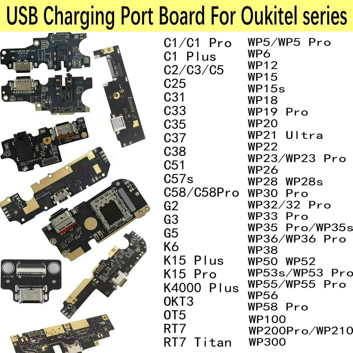 USB Charging Port Board For Oukitel series C1 C58 G2 K6 K4000 WP5 WP53 WP300 …