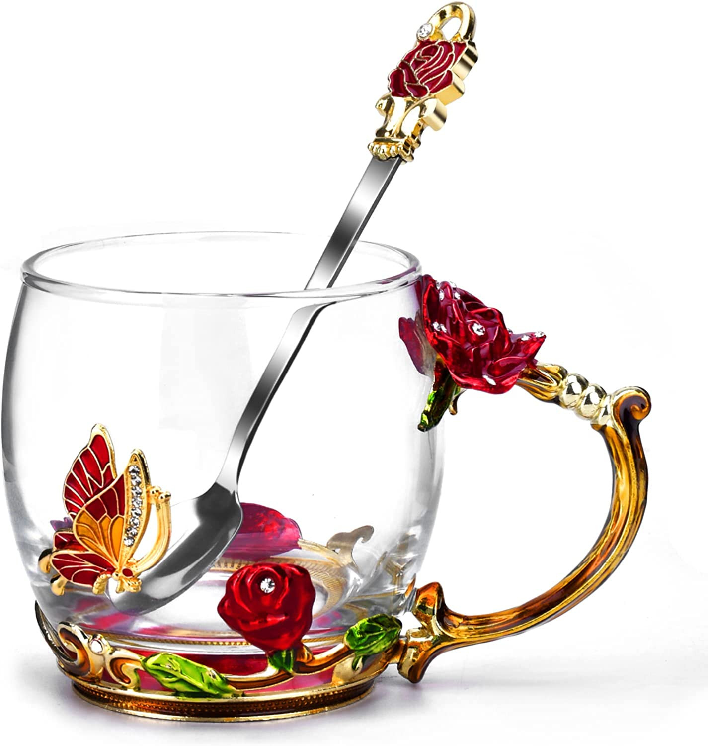 Gifts for Mom Women Valentines Day Gifts for Her Glass Coffee Enamels Mug Best B