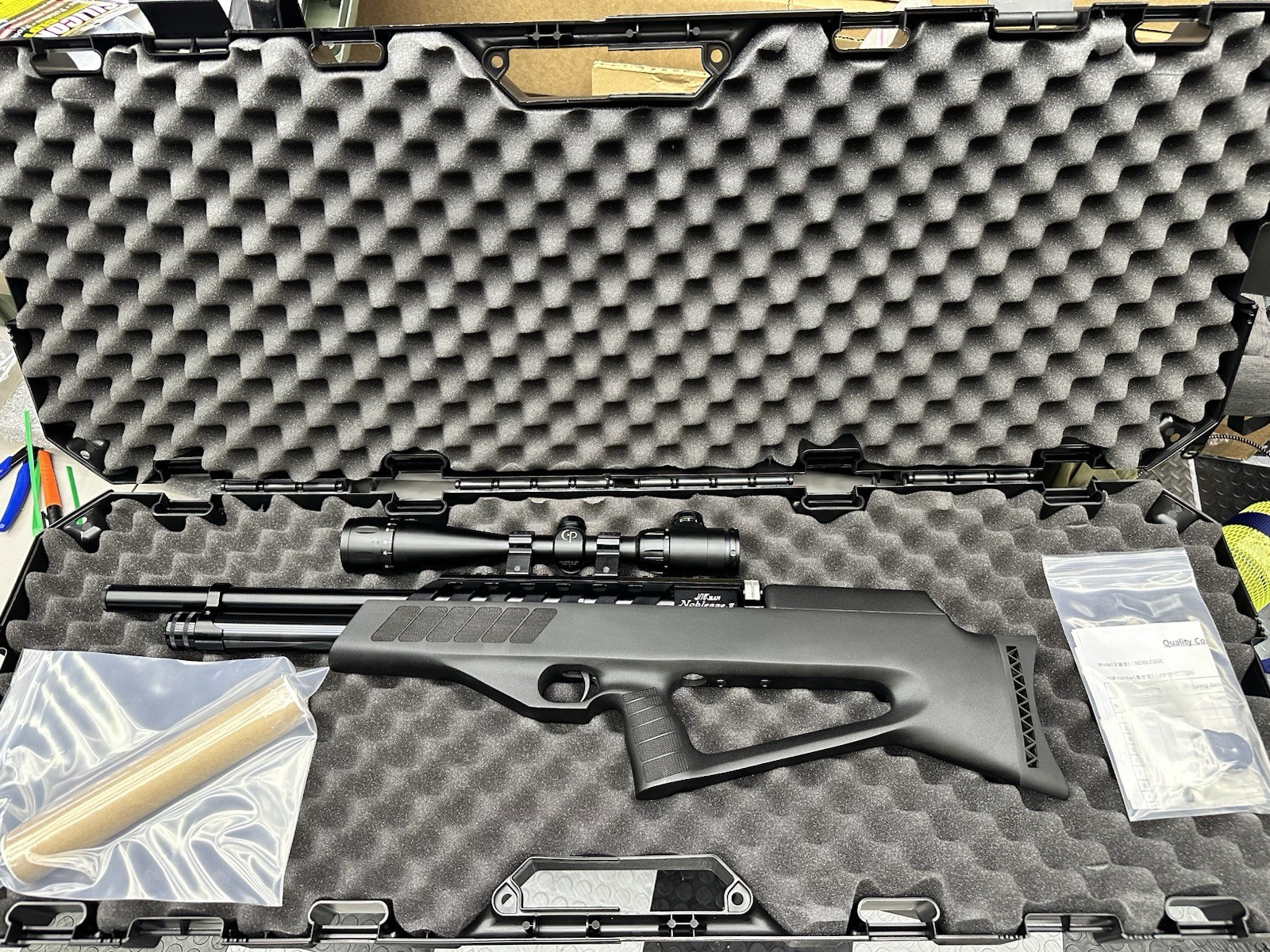 JKhan Noblesse .25 Cal PCP Air Rifle w/ Scope & Moderator Korea