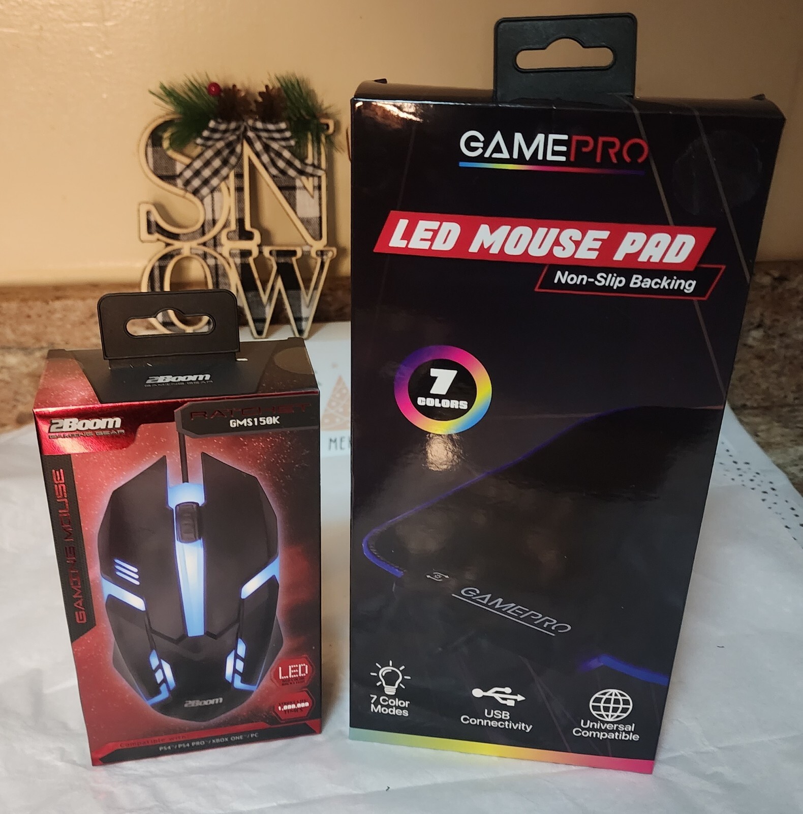 Wired Gaming Mouse &  Mouse Pad Bubdle By 2Boom And Gamepro. Set Of 2