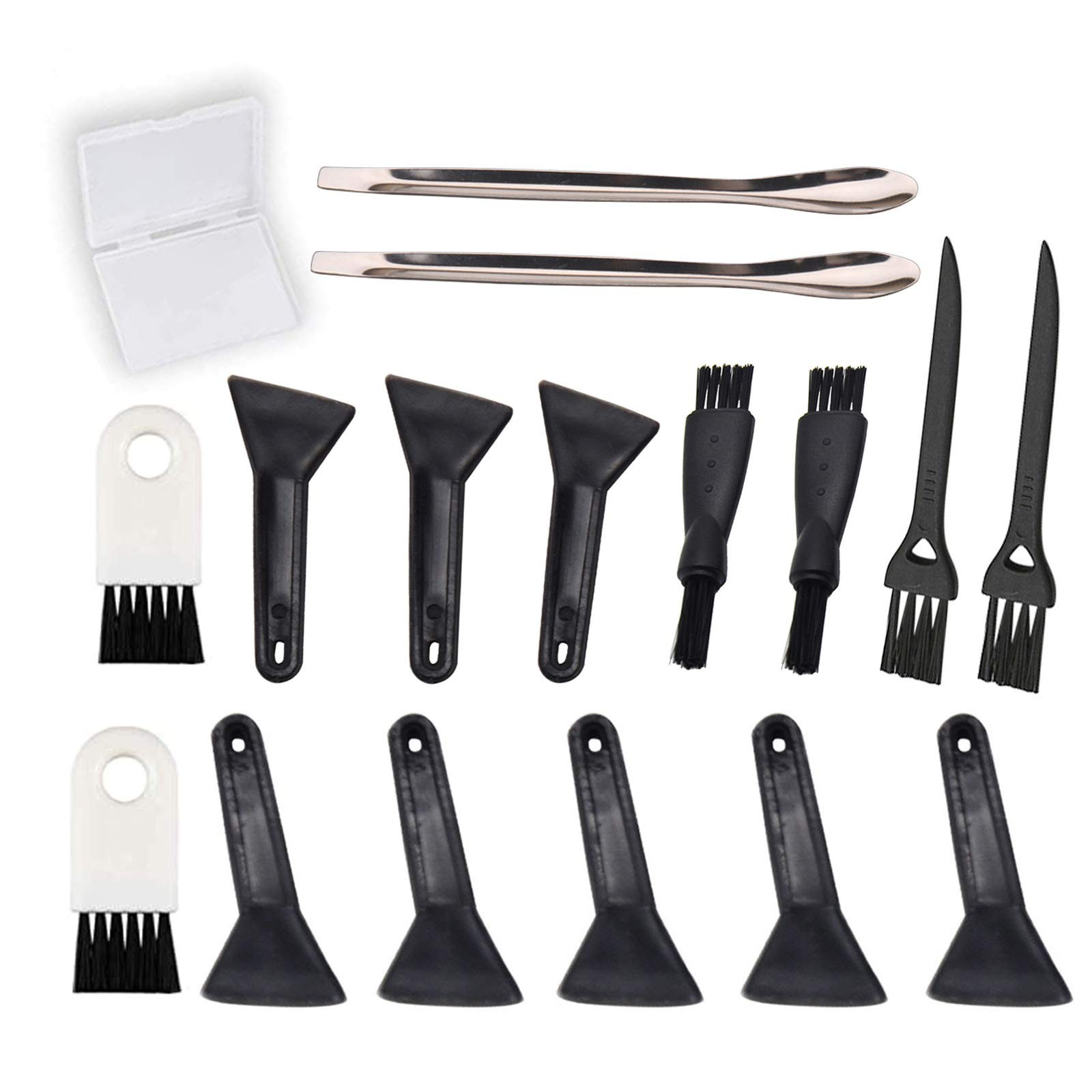 Black Scrapers Brushes and Spoons Kit for Herb Grinder 8 Pcs Scrapers 6 Pcs 3...