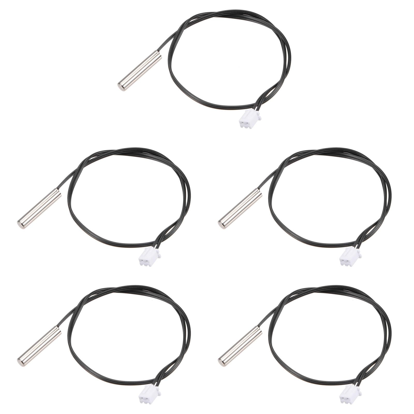 5pcs 20K Temperature Sensor Probe, Stainless Steel Thermal Sensor Probe 30cm