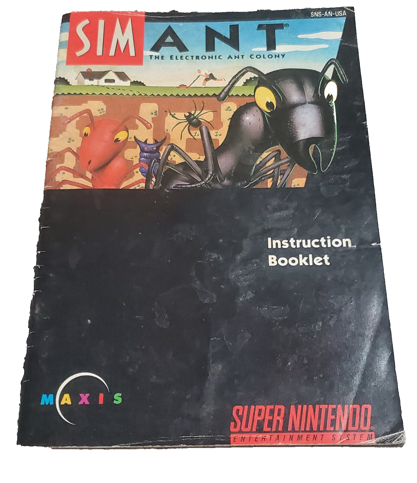 Sim Ant Super Nintendo SNES Instruction Manual ONLY Authentic OEM Booklet Maxis