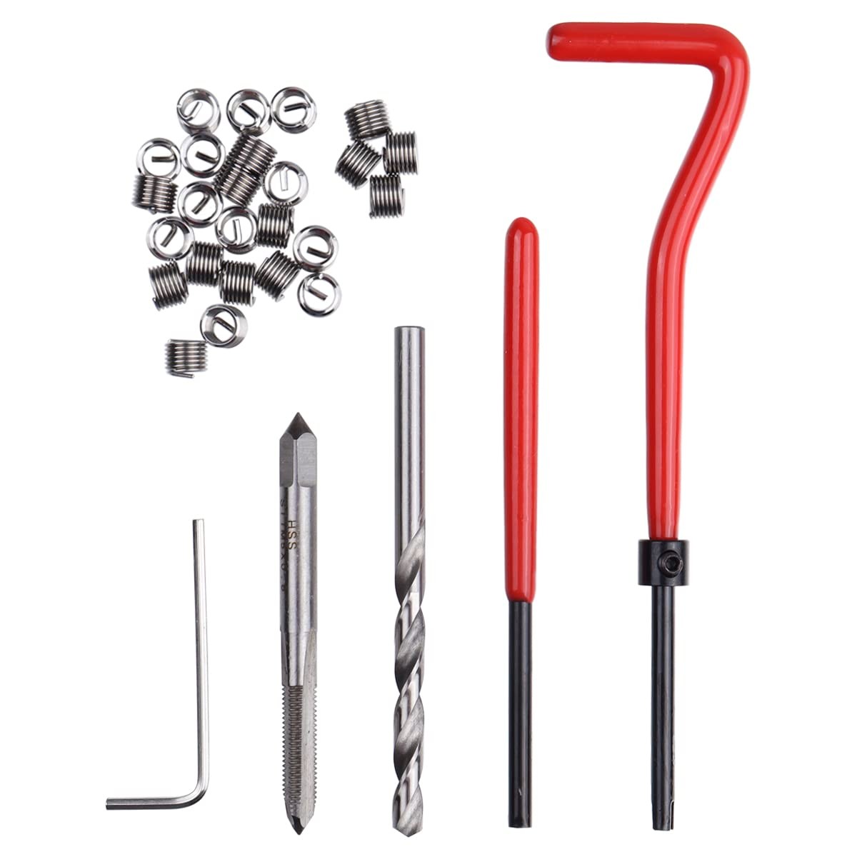 Wolfride 30PCS M5 Thread Repair Kit x 0.8mm Helicoil Insertion Tool...