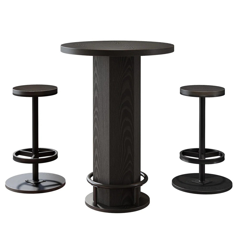 A Pub Table and Two Matching Stools