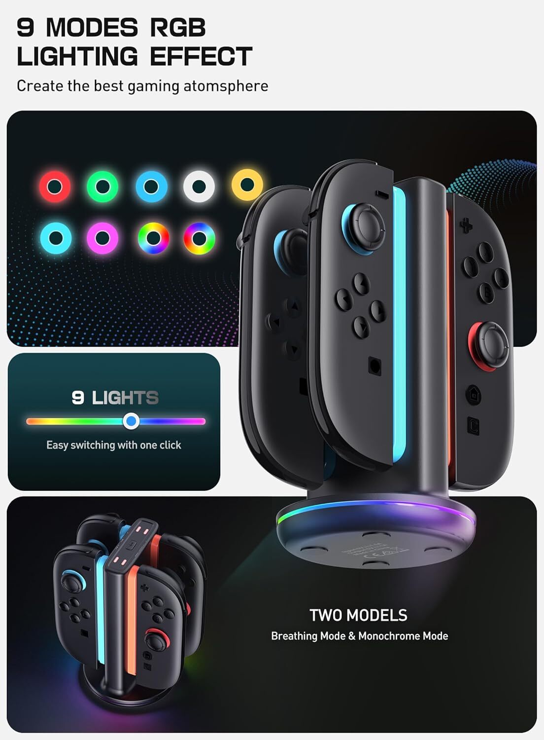 SUPCASE Charging Dock for Nintendo Switch 2 Dual-Direction Charger Stand Station