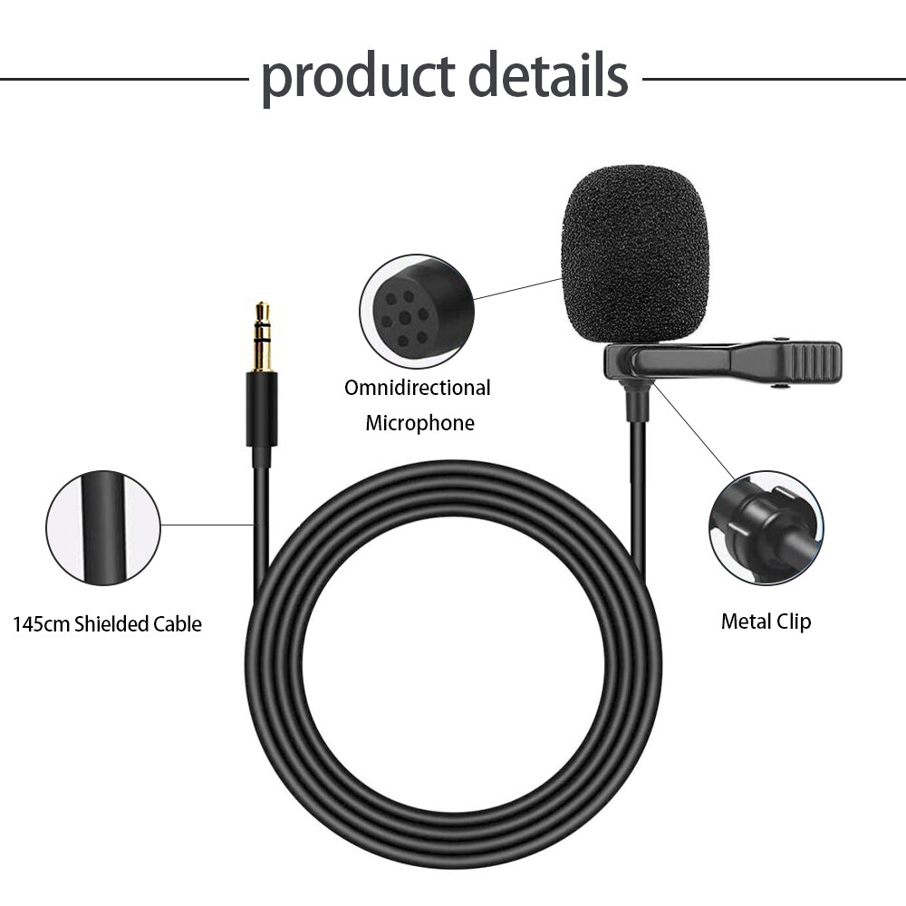 3.5mm Car Stereo External Microphone For Bluetooth Enabled Stereo Radio GPS DVD