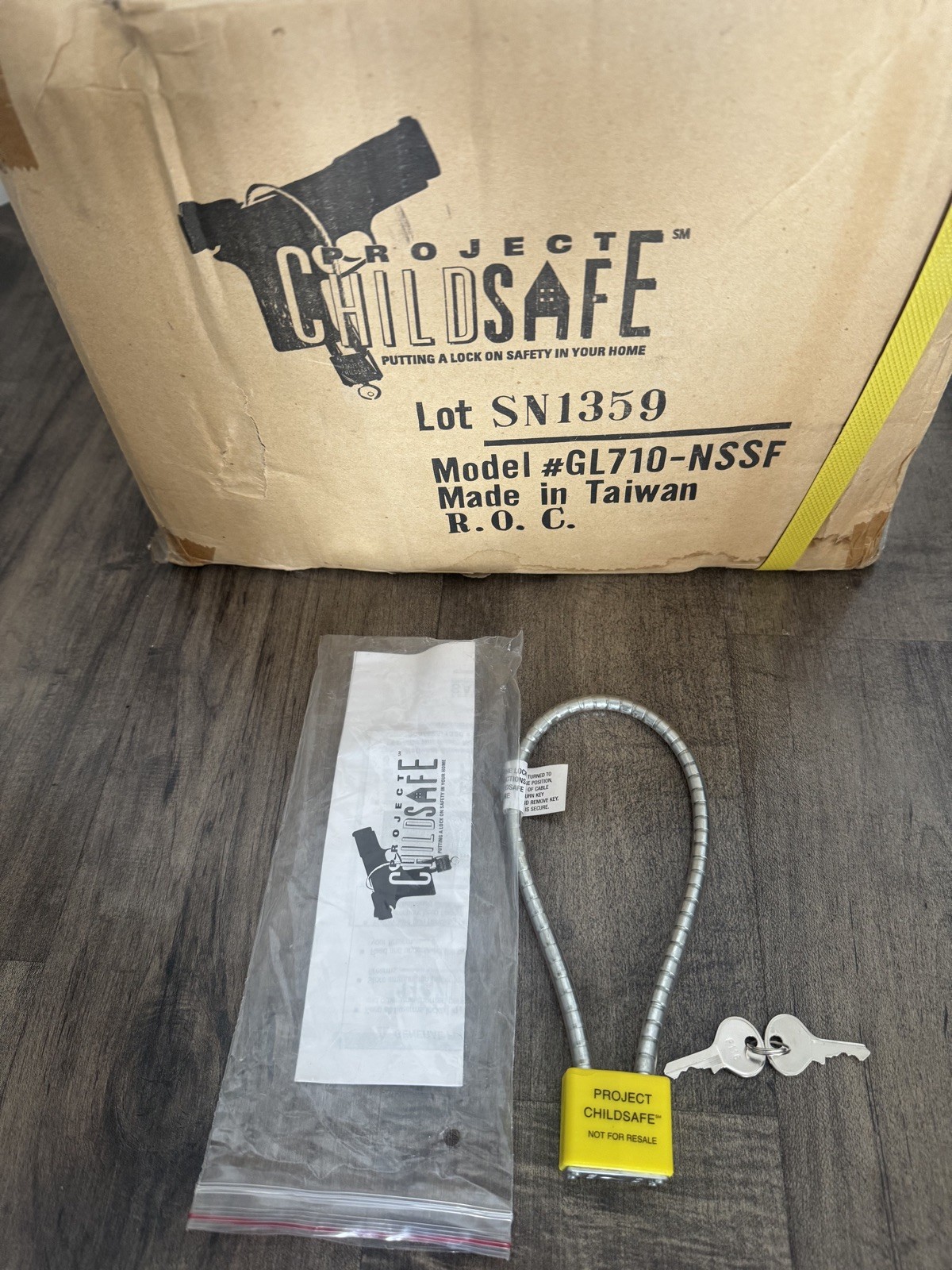 Five PROJECT CHILDSAFE Gun Lock - Child Safe Cable With Padlock, 2 Keys