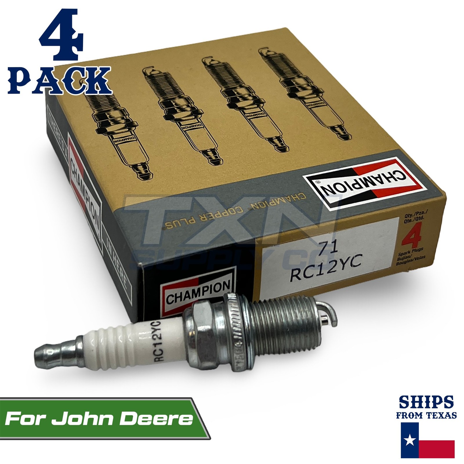 4 Pack Spark Plugs Champion Copper Set for 1993-2001 SATURN SW2 L4-1.9L
