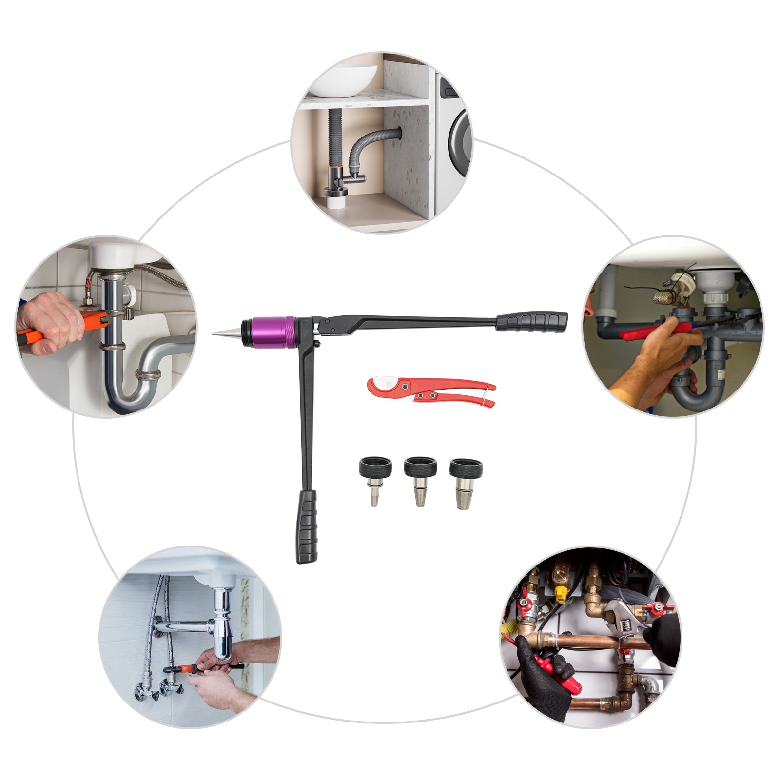 Expander Tool Kit Tube Expander Kit PEX-A Expander Tool Kit 1/2", 3/4", 1"