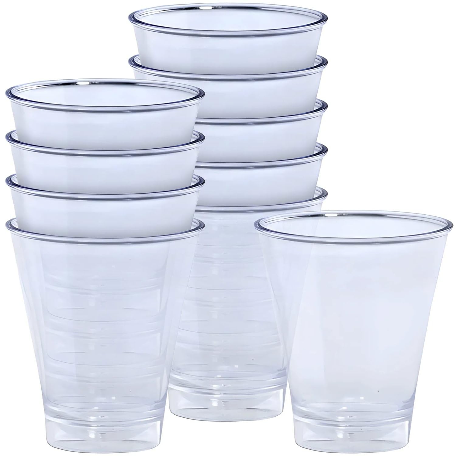 10-Piece Double Shot Glasses Set, 5-Ounce, Clear Glass, Heavy Base, Barware