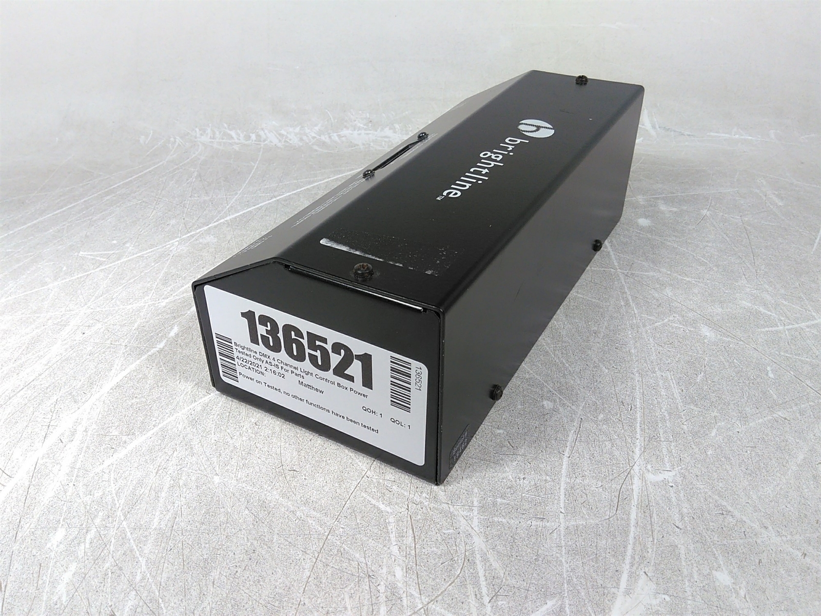 Brightline DMX 4 Channel Light Control Box Power Tested Only AS-IS For Repair