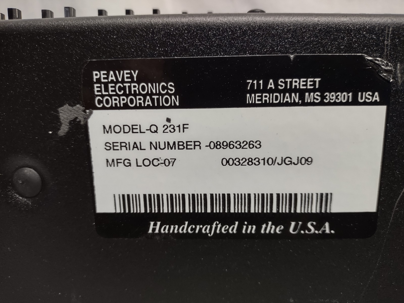 PEAVEY Q231F Rack-Mount Dual 31-Band Graphic Equalizer