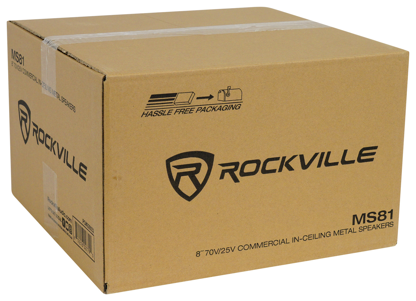 (2) Rockville MS81 Metal 8" 70v Commercial Background Music PA Ceiling Speakers