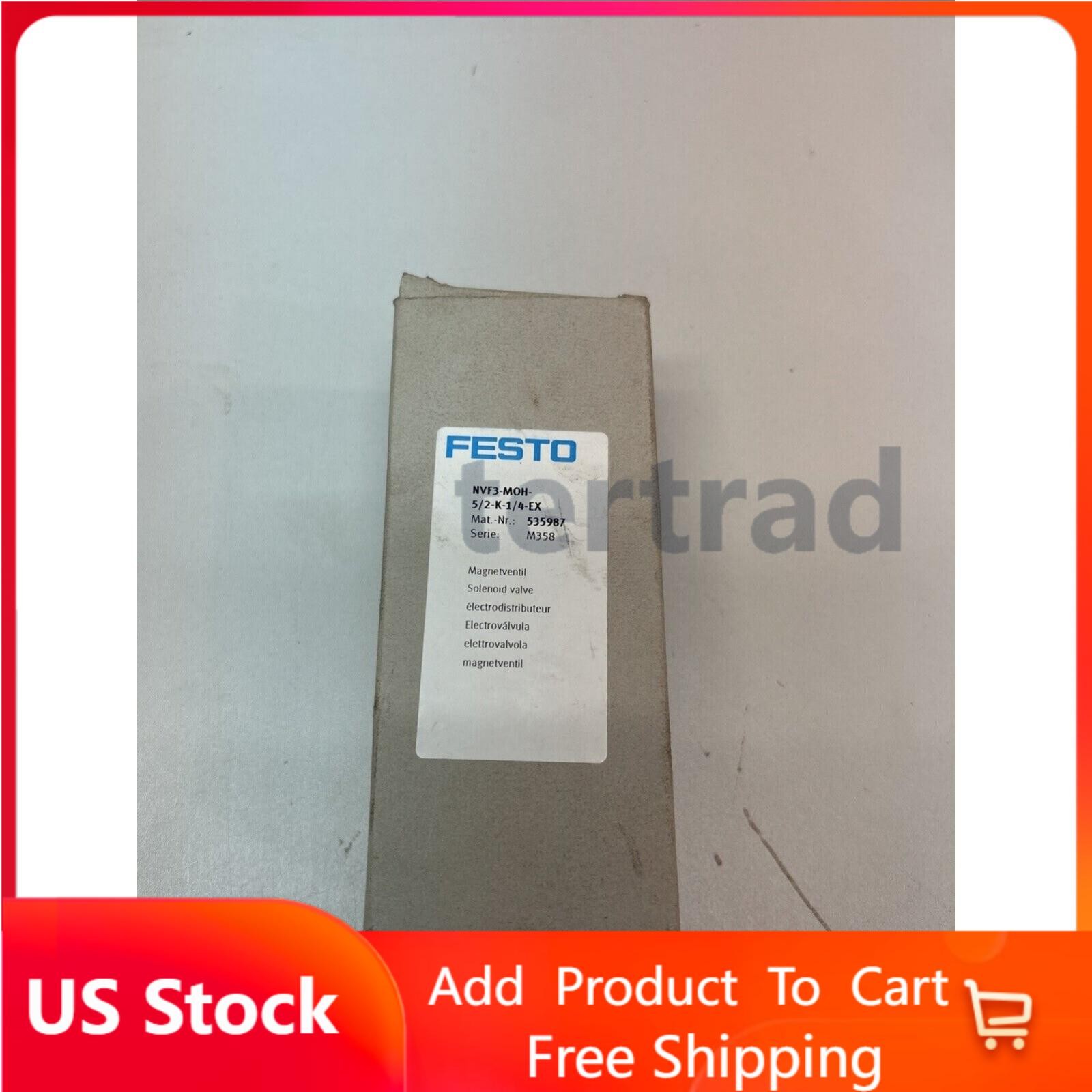 US FREE TAX NEW FESTO NVF3-MOH-5/2-K-1/4-EX 535987 Solenoid Valve