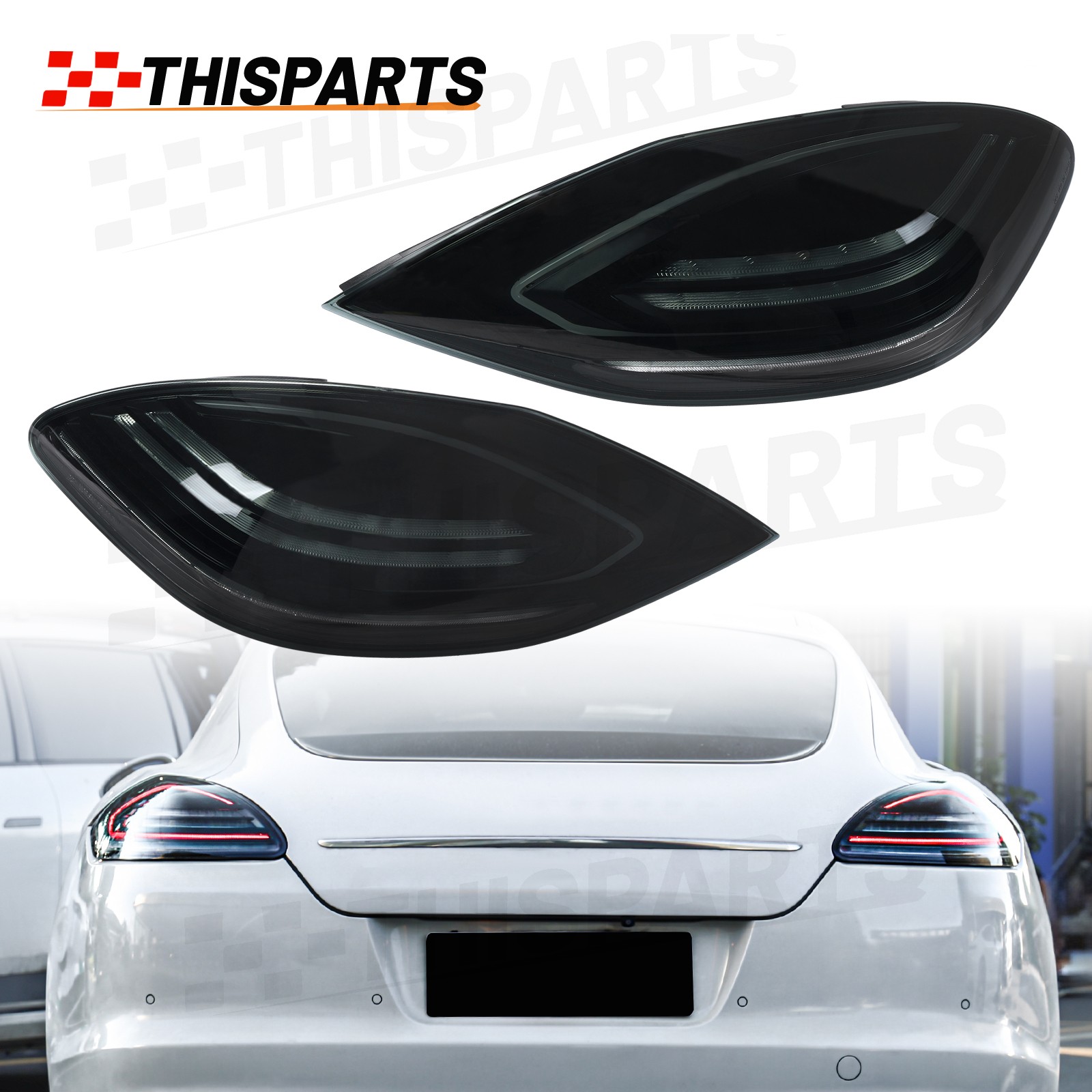 For 2010-2013 Porsche Panamera 970.1 Upgrade Smoke LED Taillight Brake Lamp Pair