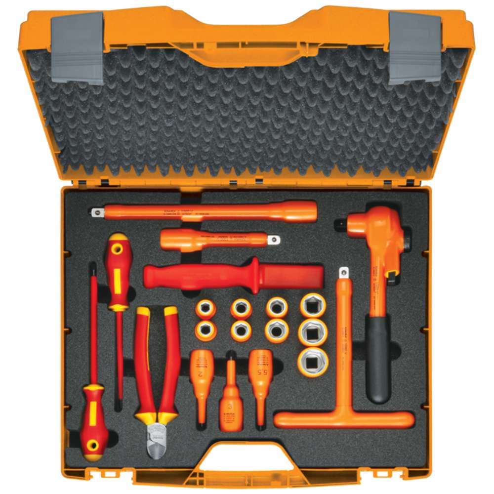 KLAUKE KL1300IS12B20 Fully insulated Tool Set 1000V, 1/2", 20-piece