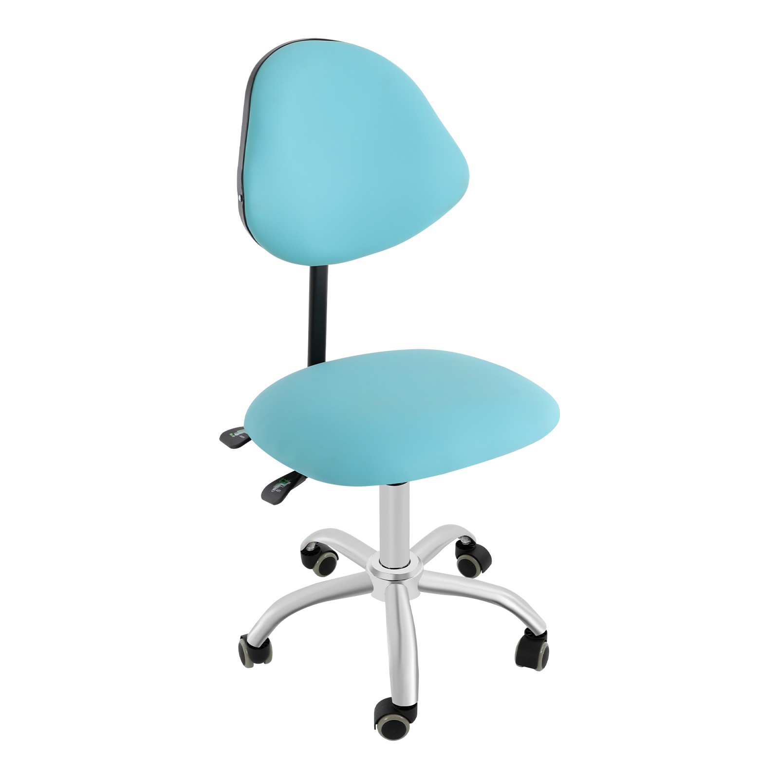 Adjustable Swivel Chair Ergonomic Rolling Saddle Stool w/ Backrest for Office