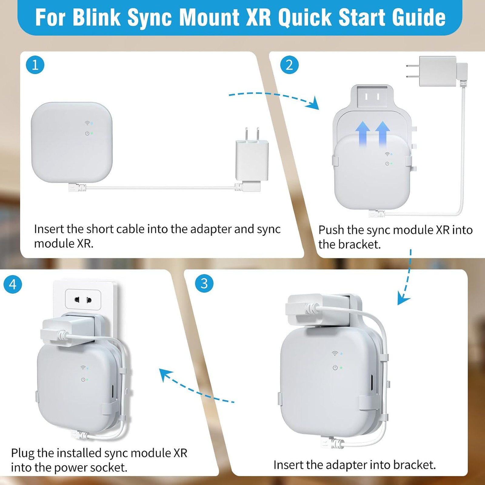 Outlet Wall Mount for Blink Sync Module XR Space Saving Bracket Holder