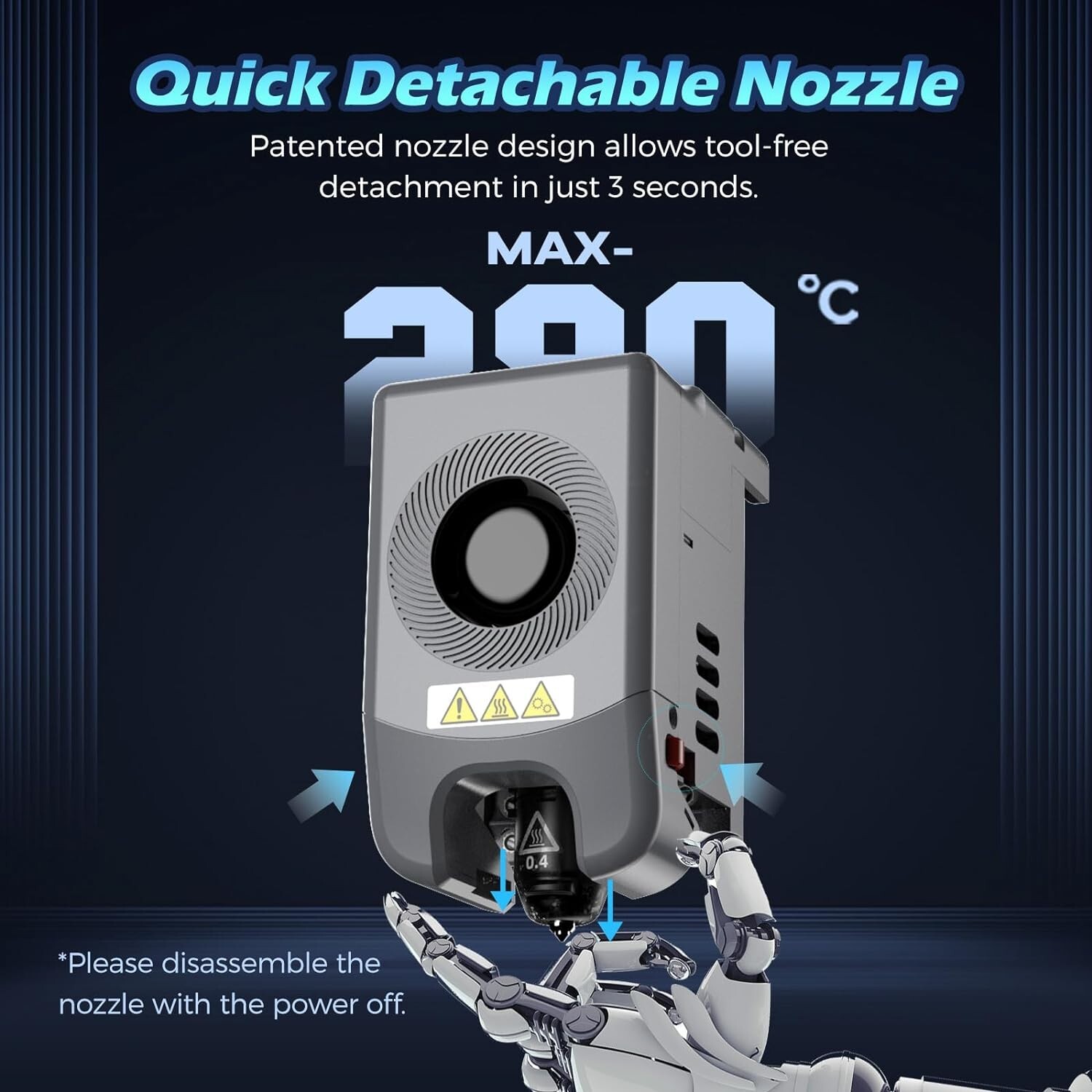 FLASHFORGE Adventurer 5M Series 3D Printer Nozzle Assembly 280℃ High Flow 32mm³/