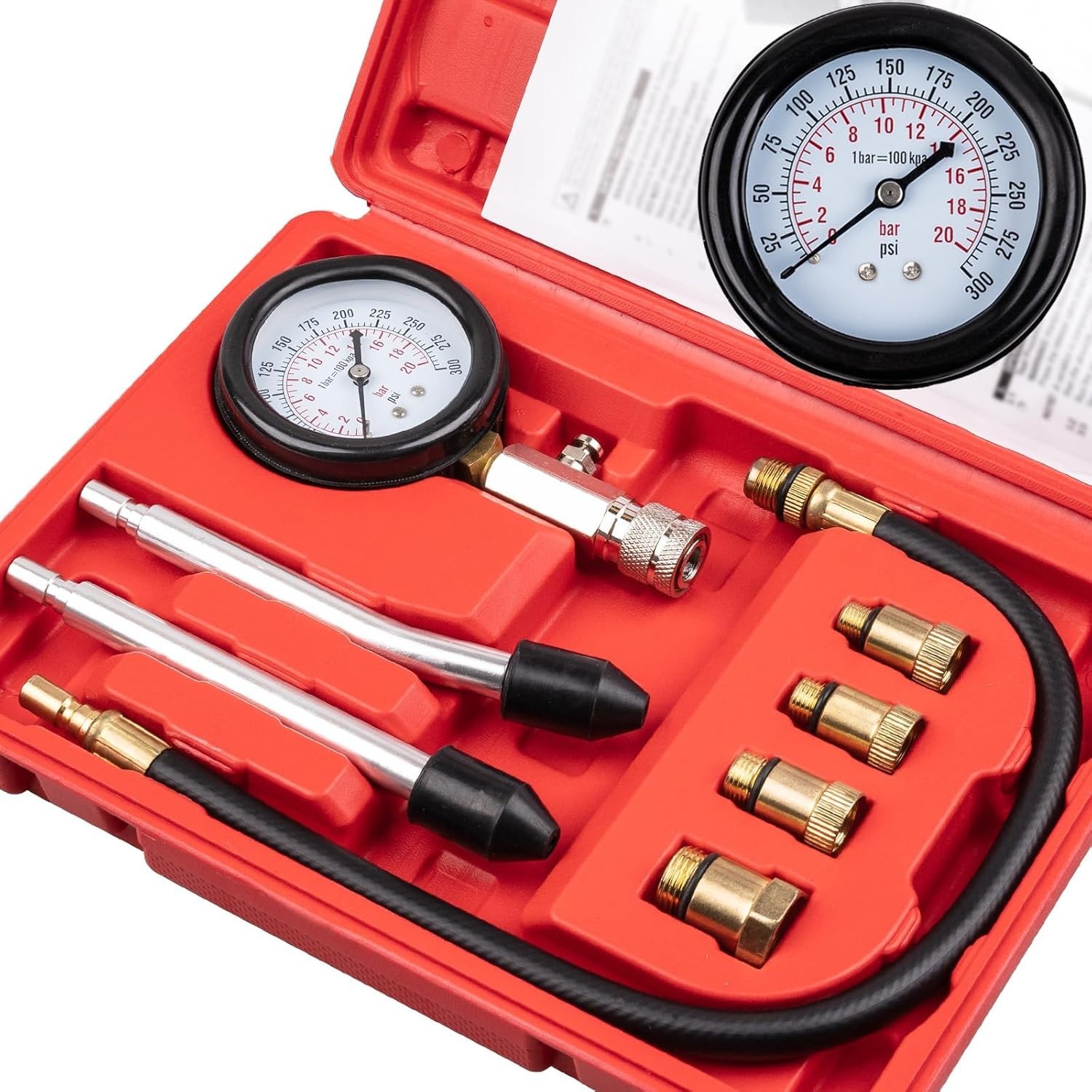 8pcs Petrol Engine Cylinder Compression Tester Kit, Small Engine Compression ...