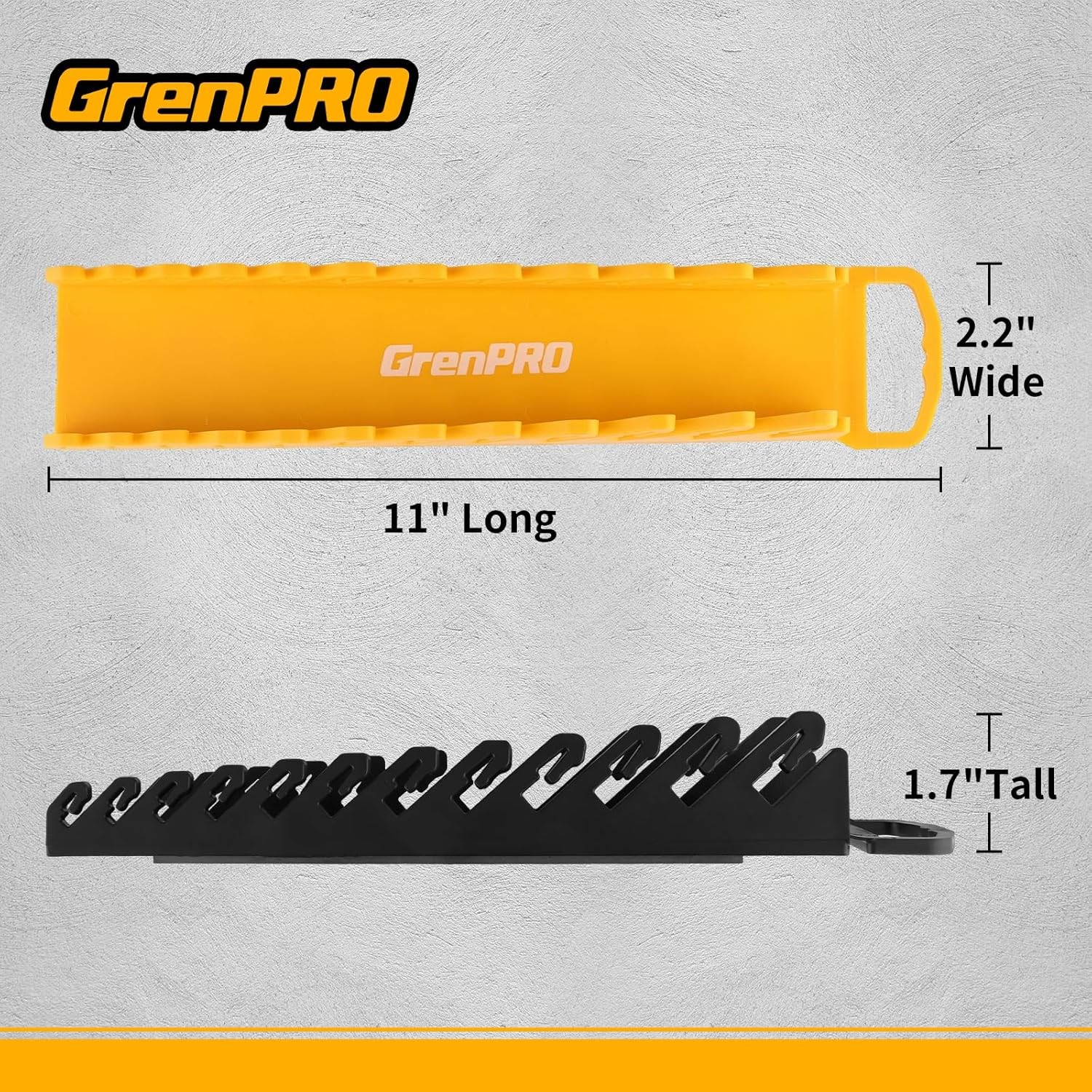 GRENPRO Wrench Organizer 2 Pack Magnetic Wrench Holder Tool Box Storage Rack