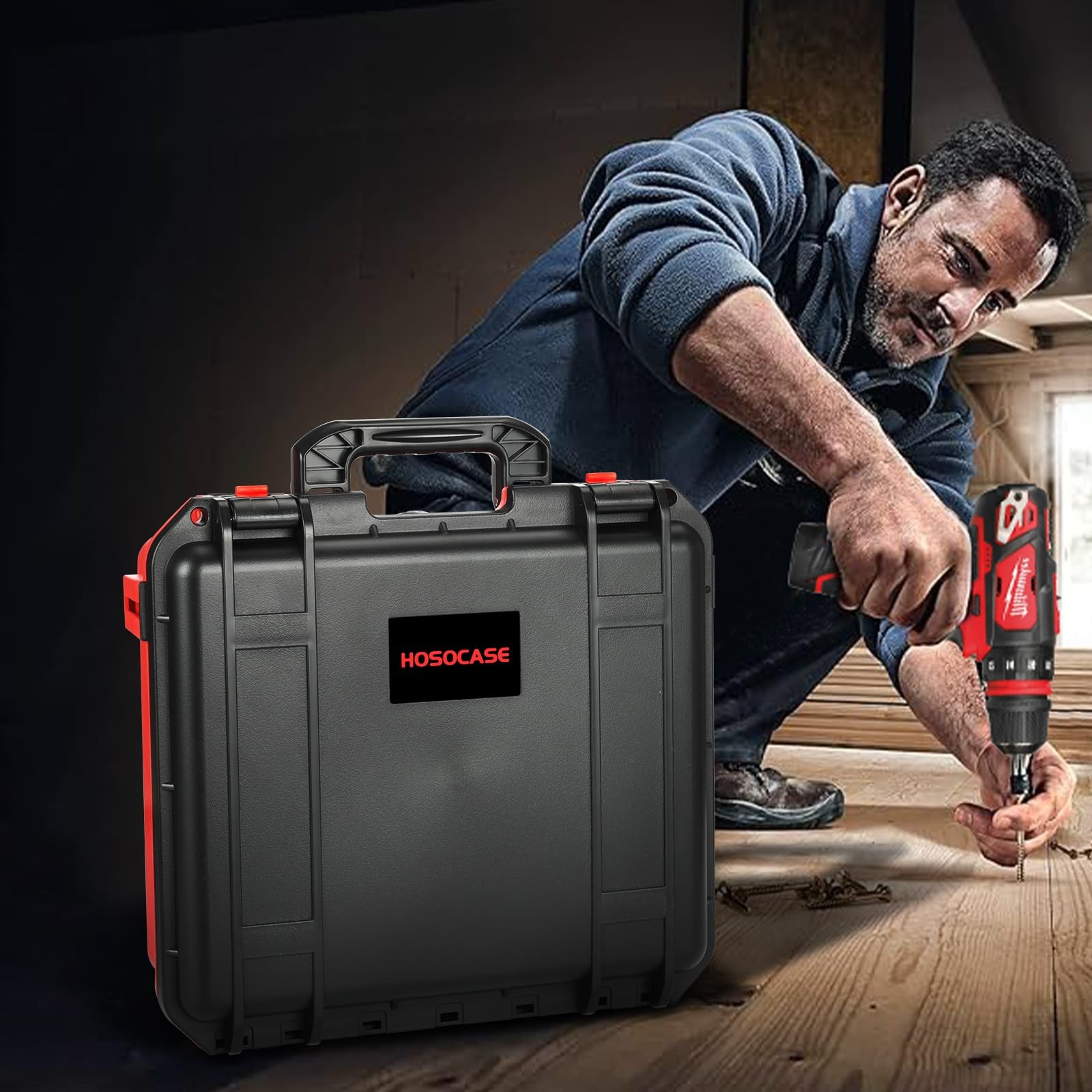 Case for Milwaukee M12 Impact Driver & Drill Set - Tool Box Black & Red