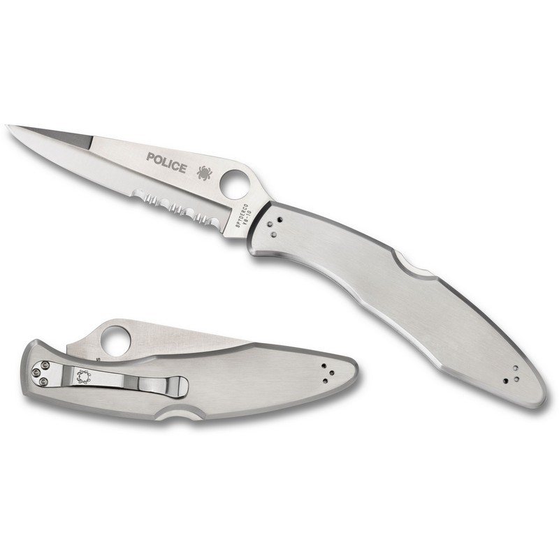 Spyderco C07PS Police Model 4 Folding Knife 4.12" VG-10 Combo Edge Blade,