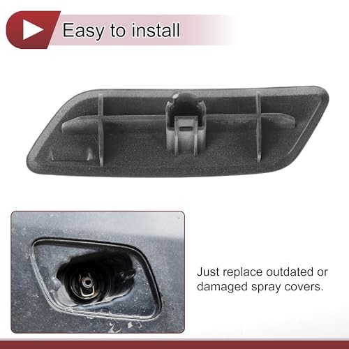Front Right Bumper Headlight Washer Nozzle Cover Cap Right Side Black